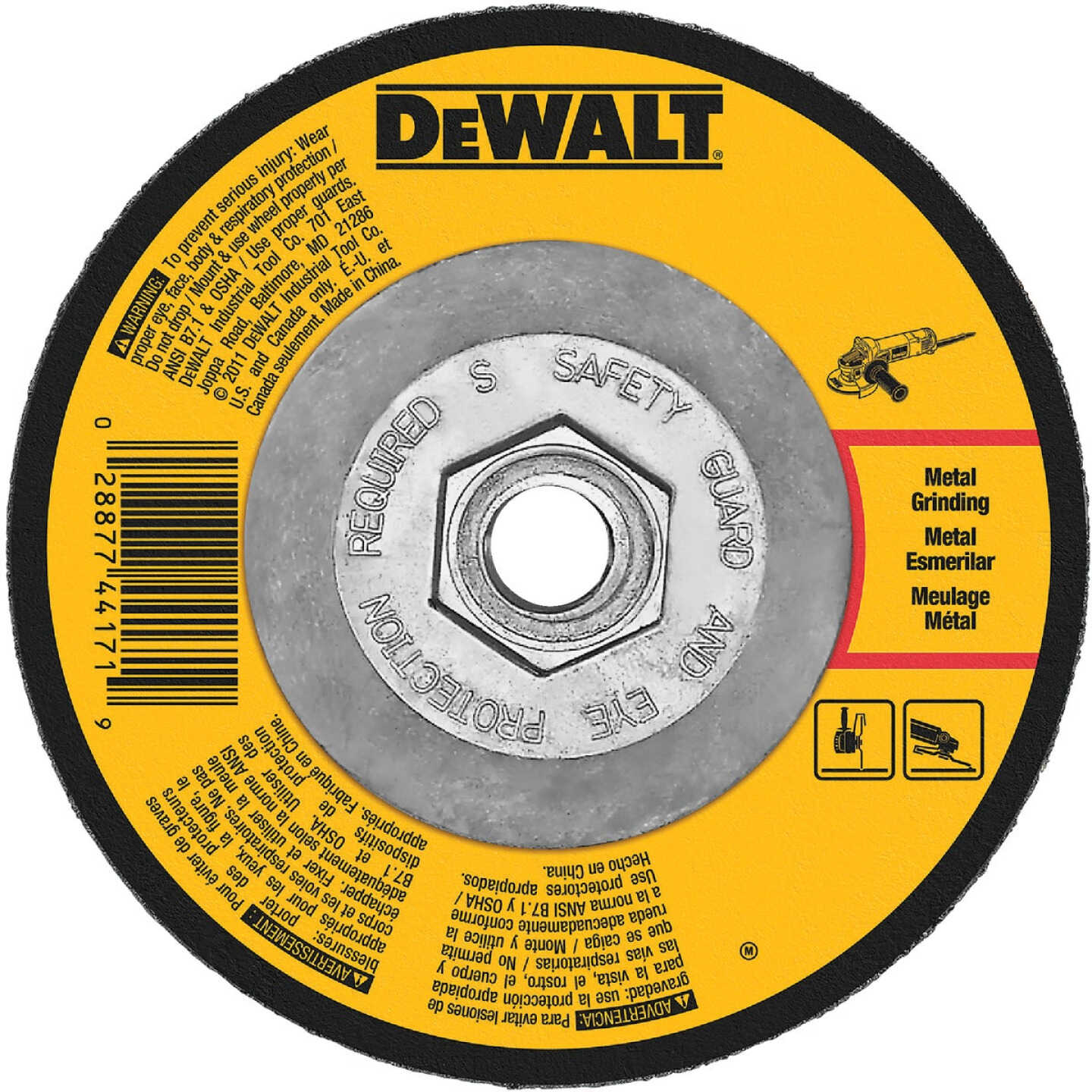 DEWALT HP Type 27 4-1/2 In. x 1/8 In. x 5/8 In.-11 Metal Grinding Cut-Off Wheel Image 1