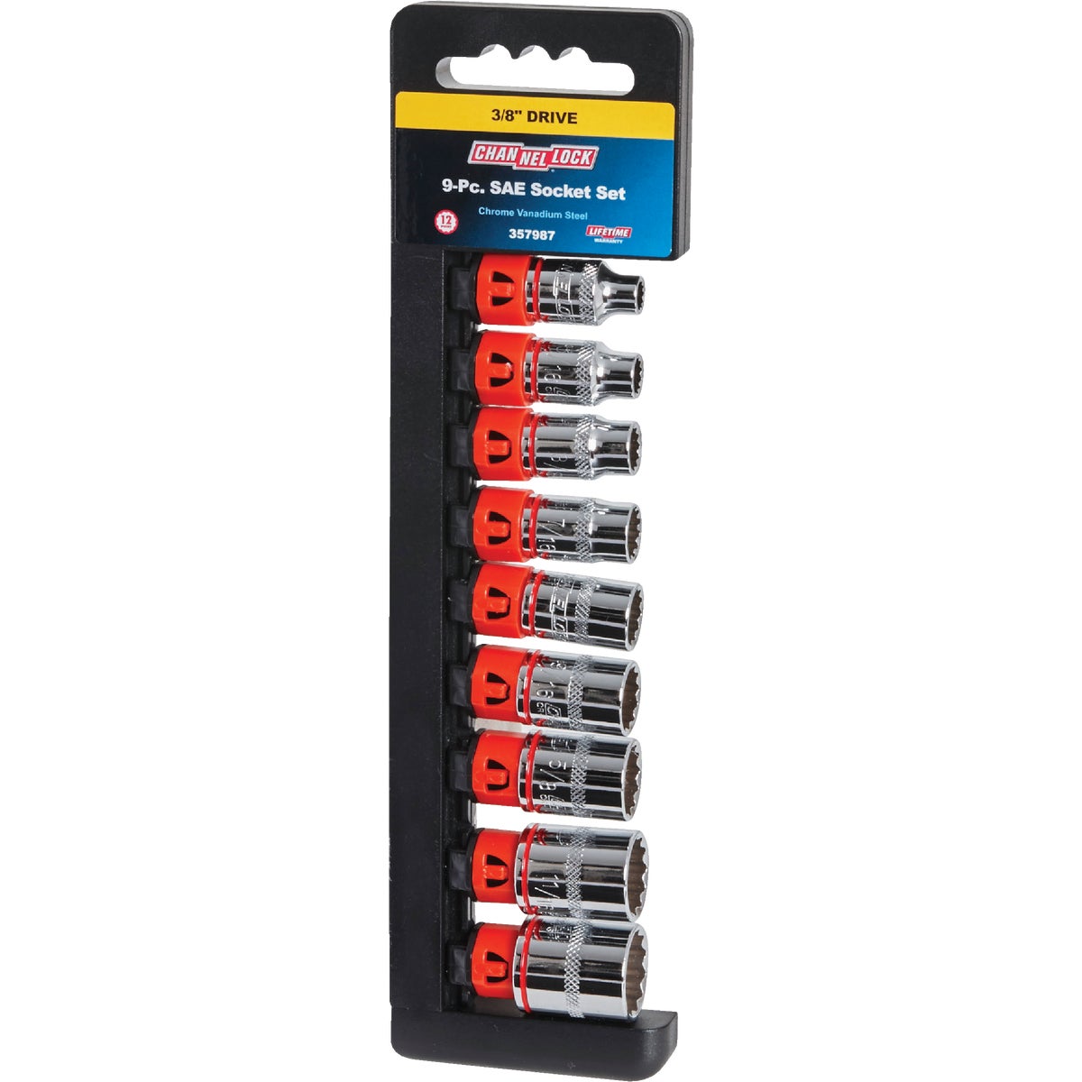 Channellock SAE 3/8 In. Drive 12-Point Shallow Socket Set (9-Piece) Image 8