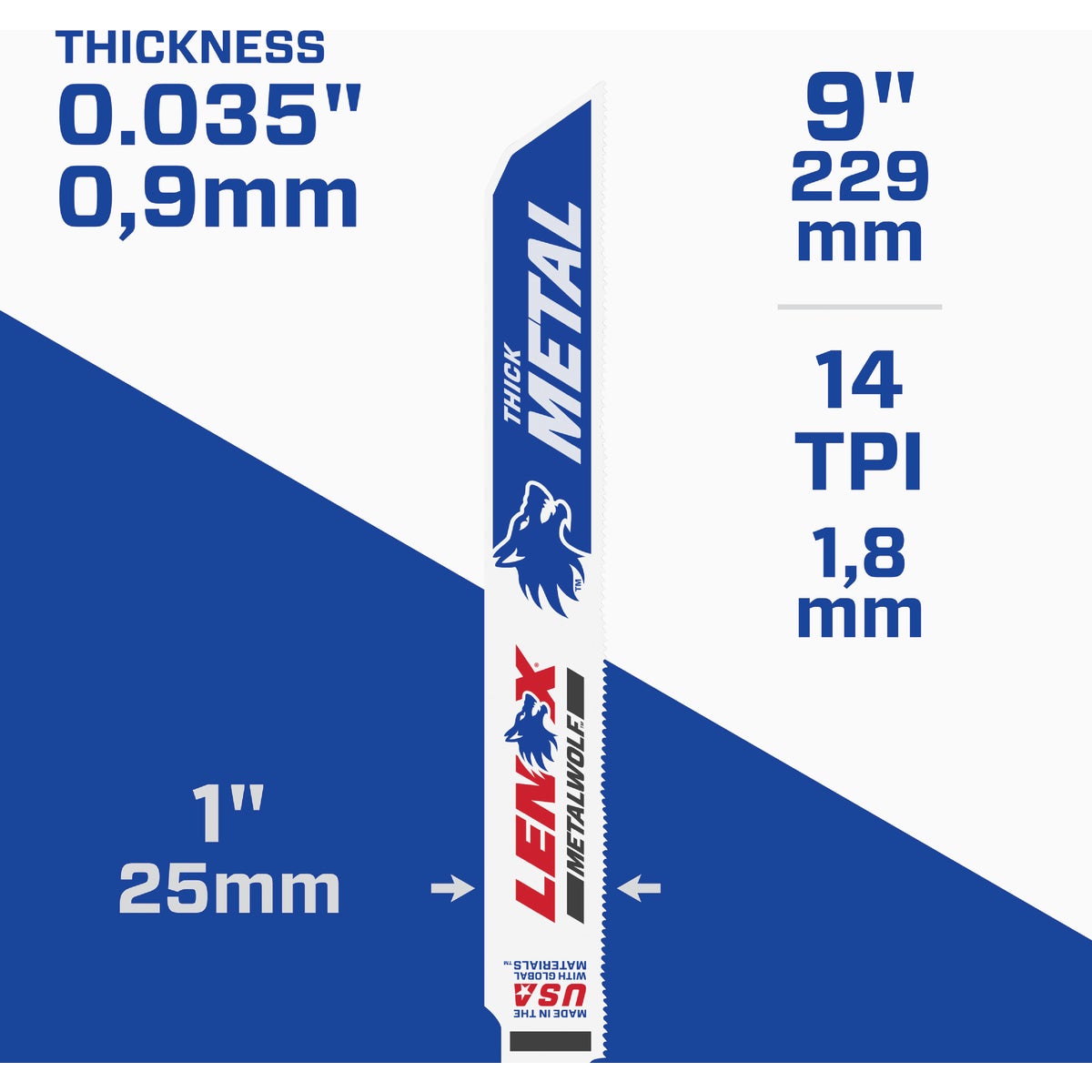 Lenox METALWOLF WAVE EDGE 9 In. 14 TPI Medium Metal Reciprocating Saw Blade (2-Pack) Image 3