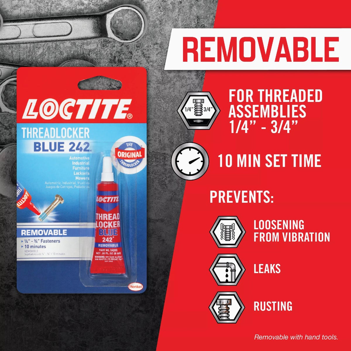 LOCTITE Blue 242 0.2 Oz. Blue Threadlocker Image 5