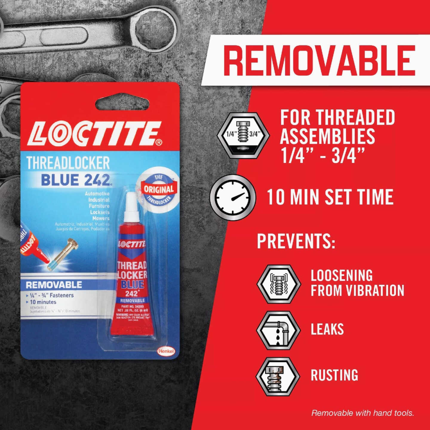 LOCTITE Blue 242 0.2 Oz. Blue Threadlocker Image 5