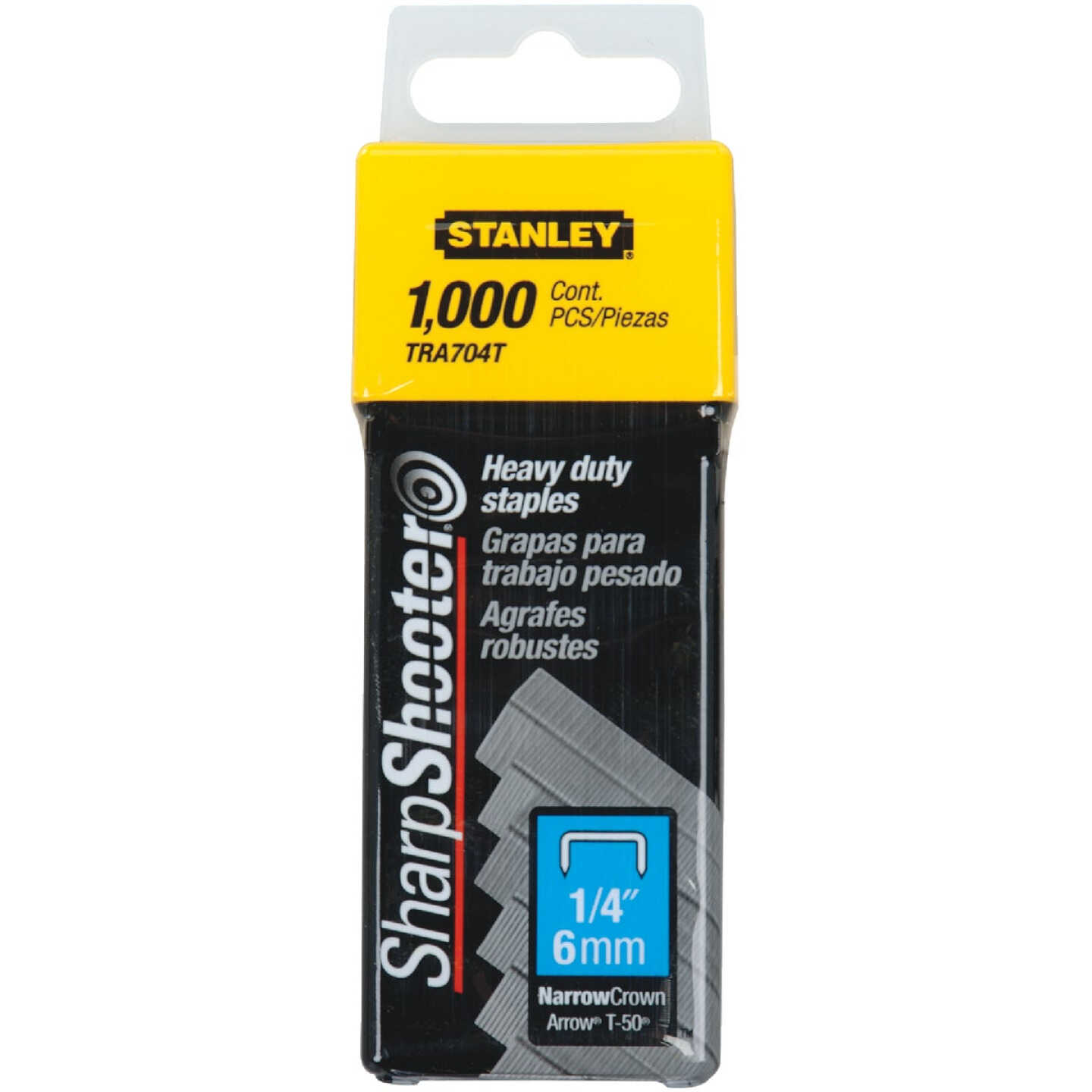 Stanley SharpShooter Heavy-Duty Narrow Crown Staple, 1/4 In. (1000-Pack) Image 1
