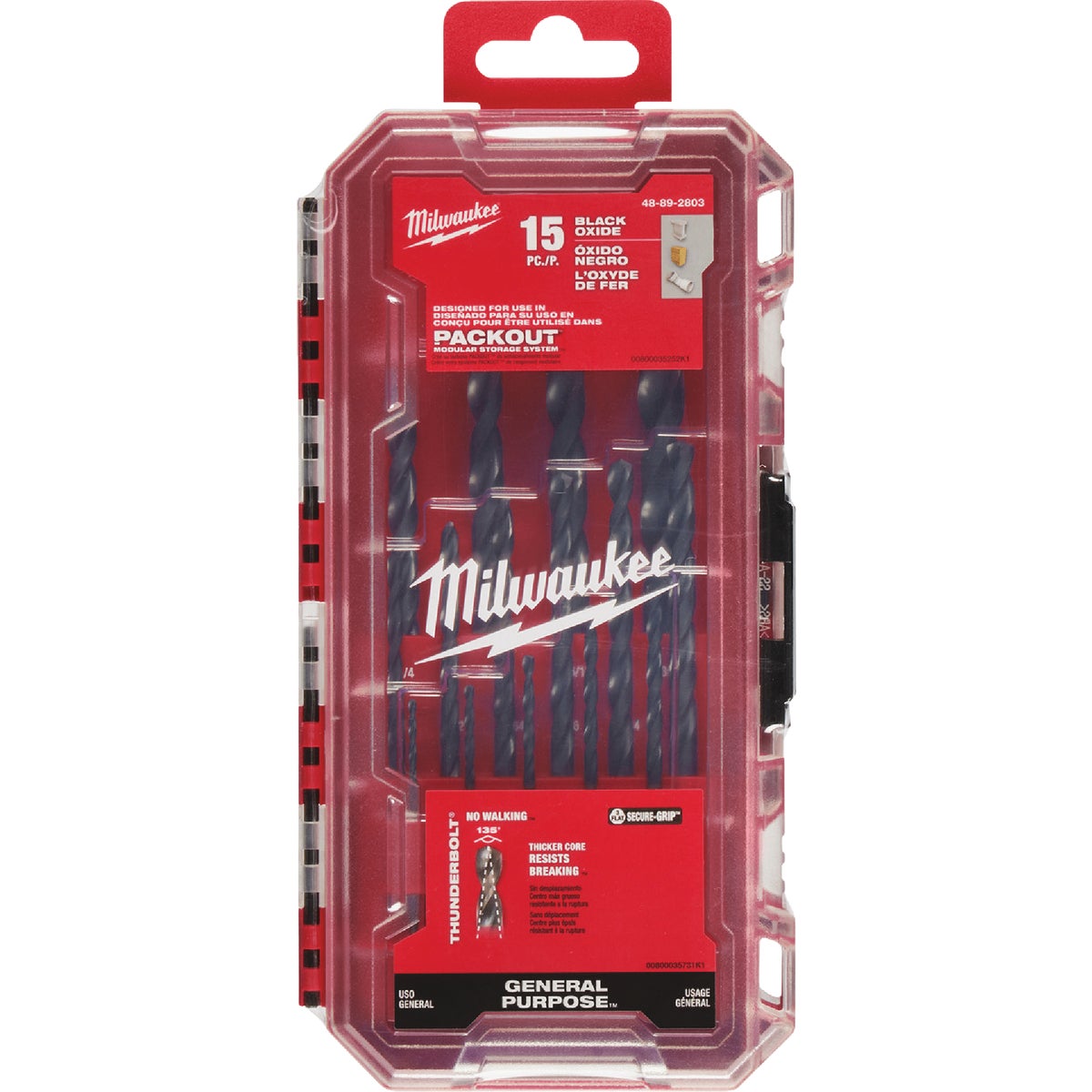Milwaukee THUNDERBOLT 15-Piece Black Oxide Drill Bit Set, 1/16 In. through 3/8 In. Image 5