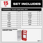 Milwaukee THUNDERBOLT 15-Piece Black Oxide Drill Bit Set, 1/16 In. through 3/8 In. Image 2