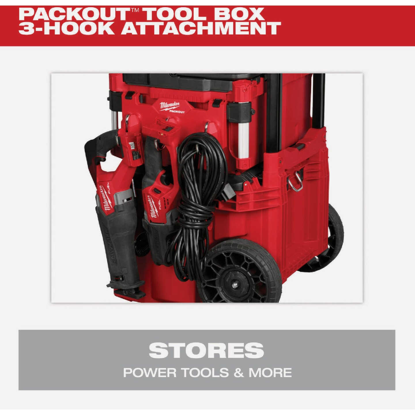 Milwaukee PACKOUT Tool Box 3-Hook Attachment Image 4