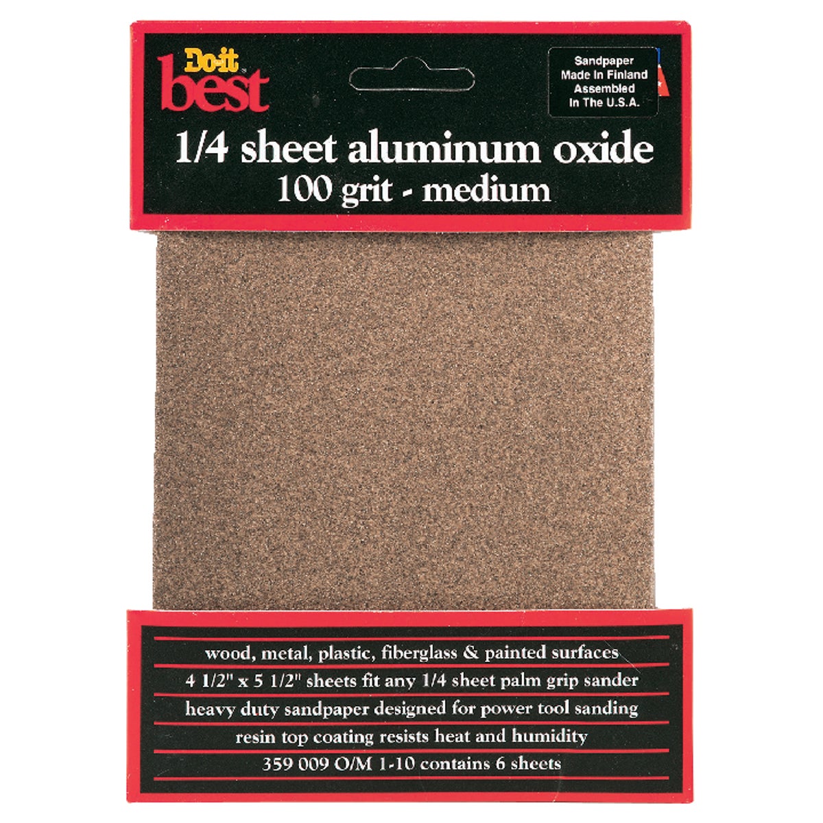 Do it Best 100 Grit 1/4 Sheet Power Sanding Sheet (6-Pack) Image 1