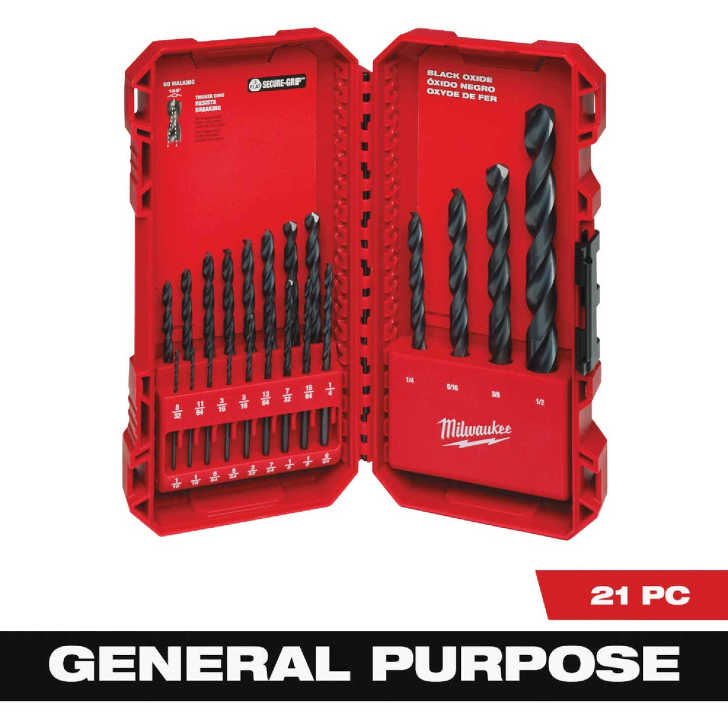 Milwaukee THUNDERBOLT 21-Piece Black Oxide Drill Bit Set, 1/16 In. thru 1/2 In. Image 1