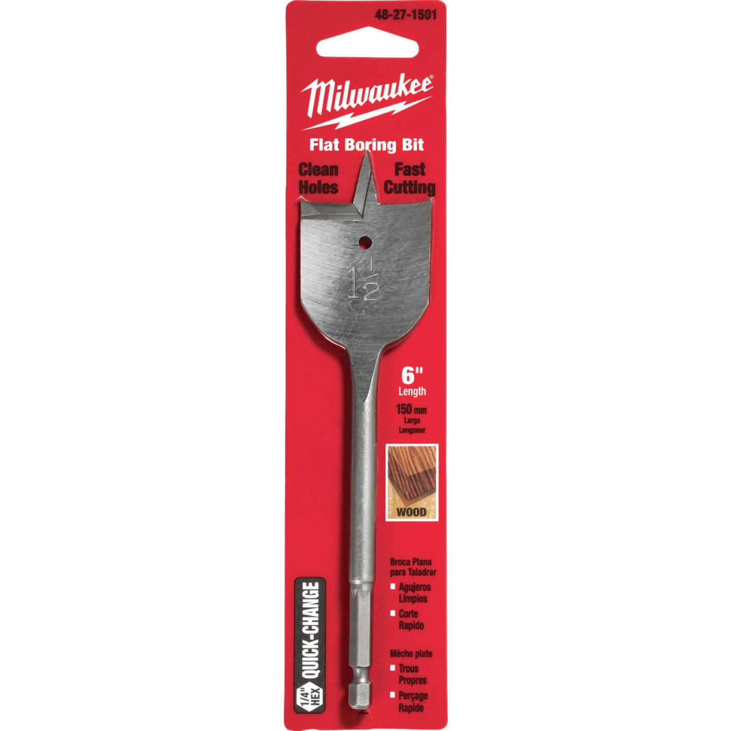 Milwaukee 1-1/2 In. x 6 In. Spade Bit Image 2