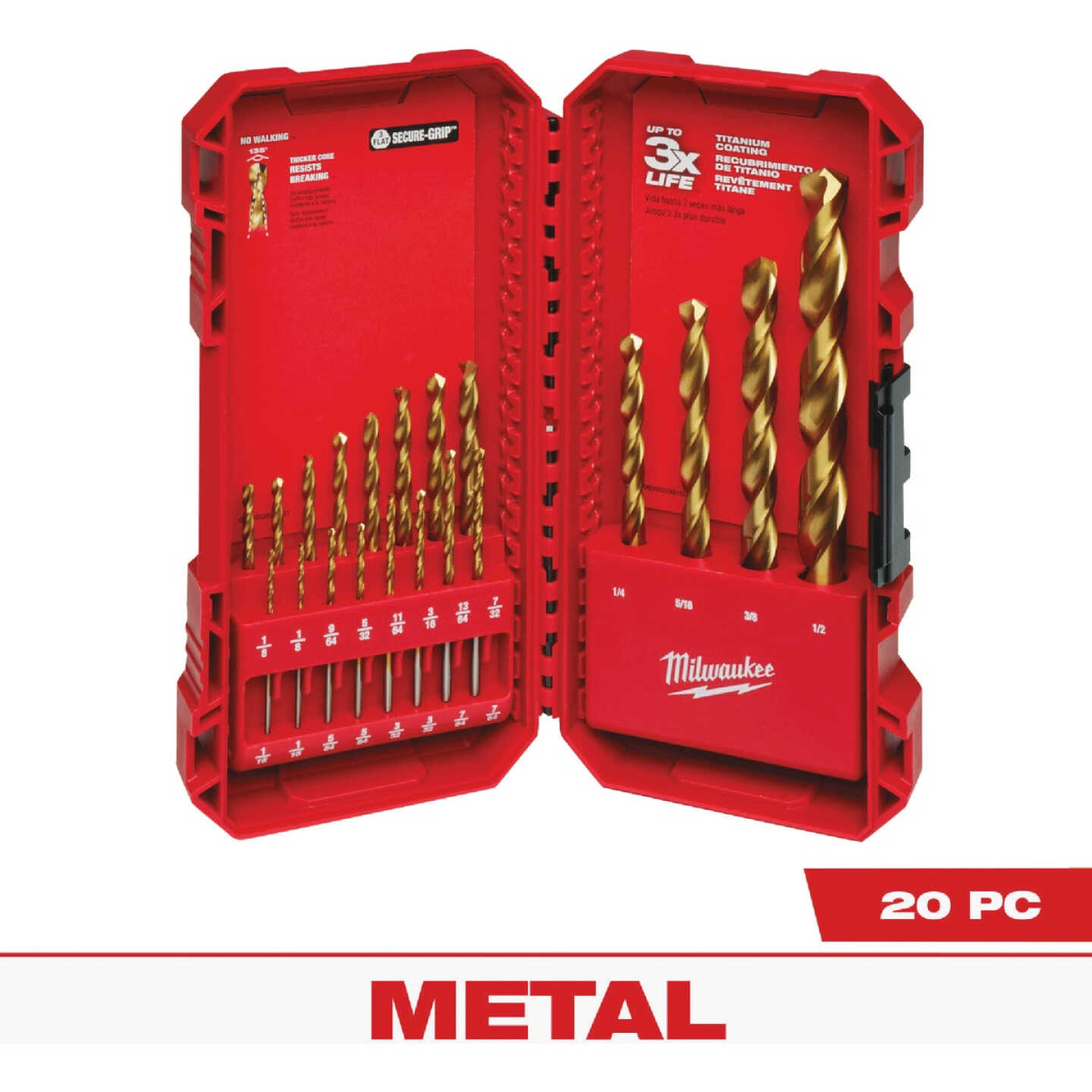 Milwaukee THUNDERBOLT 20-Piece Titanium Drill Bit Set, 1/16 In. thru 1/2 In. Image 1