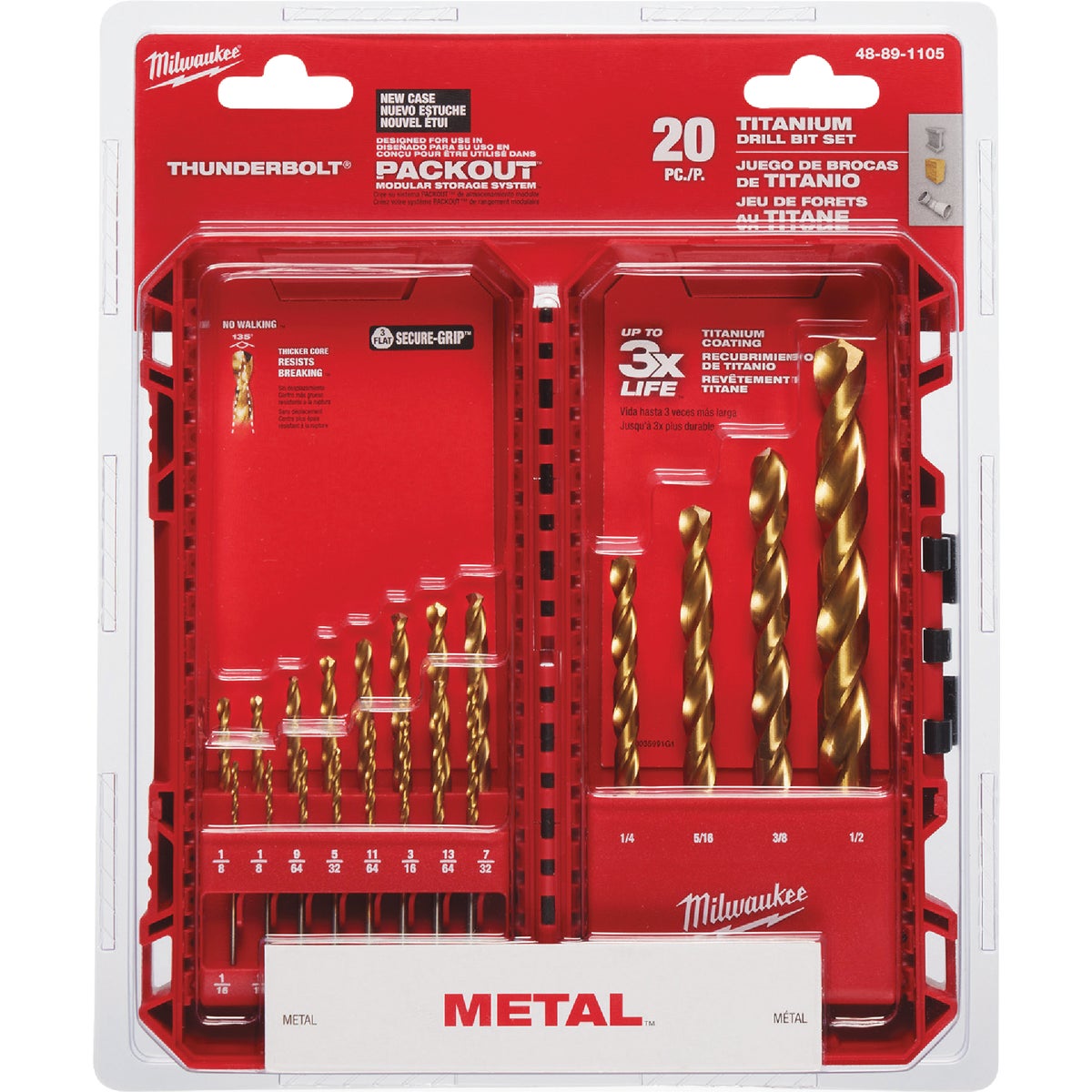 Milwaukee THUNDERBOLT 20-Piece Titanium Drill Bit Set, 1/16 In. thru 1/2 In. Image 4
