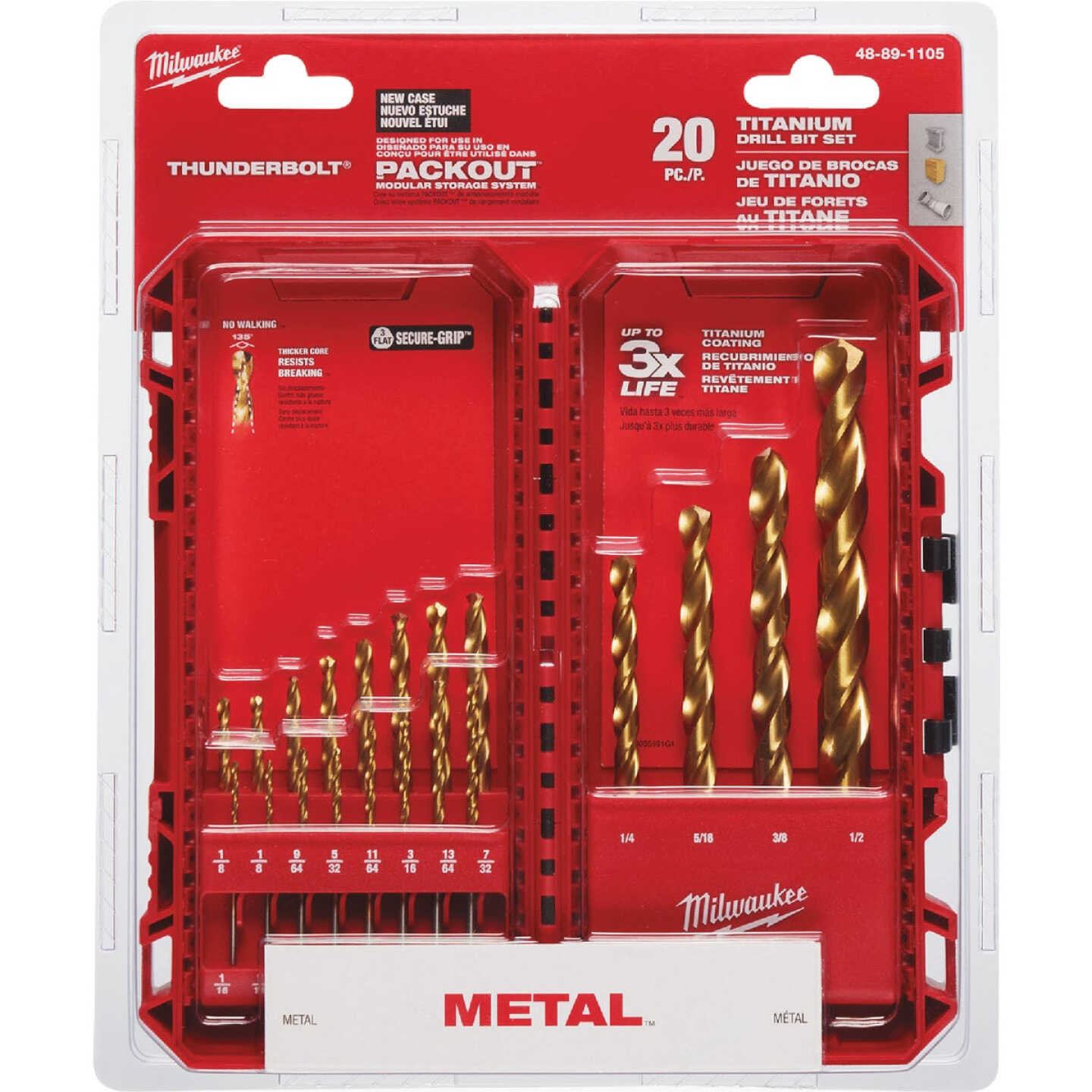 Milwaukee THUNDERBOLT 20-Piece Titanium Drill Bit Set, 1/16 In. thru 1/2 In. Image 4