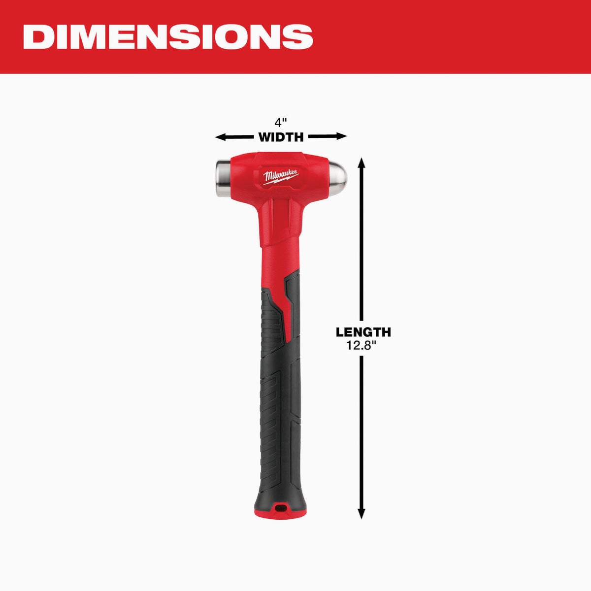 Milwaukee 16 Oz. Dead Blow Ball Peen Hammer Image 3