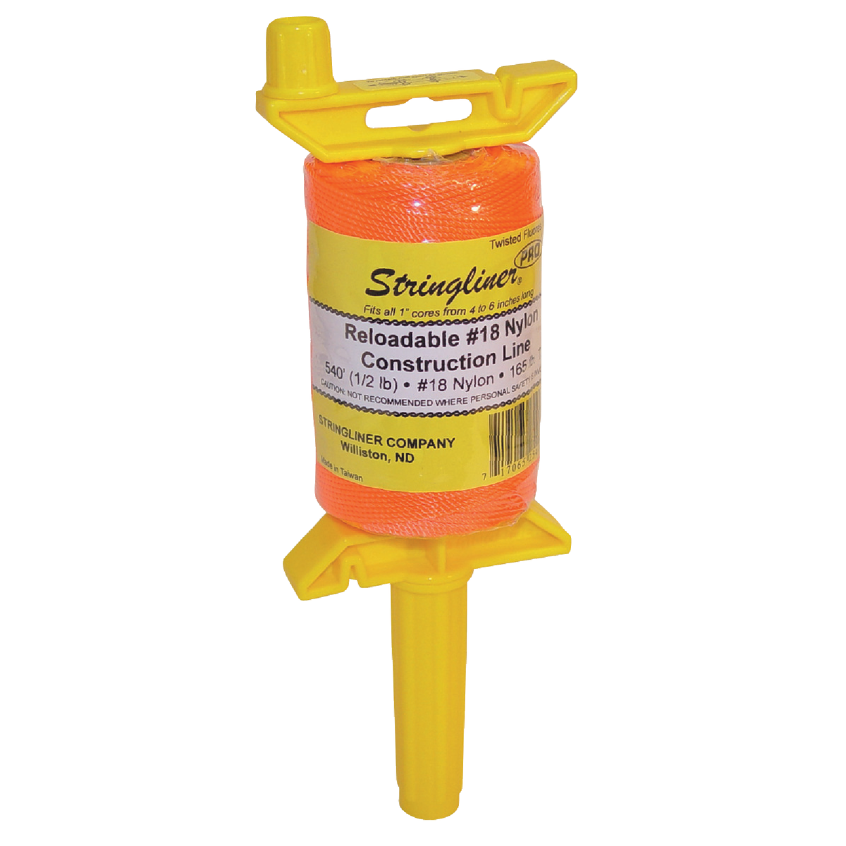 Stringliner PRO 540 Ft. Fluorescent Orange Twisted Nylon Mason Line Reel Image 1
