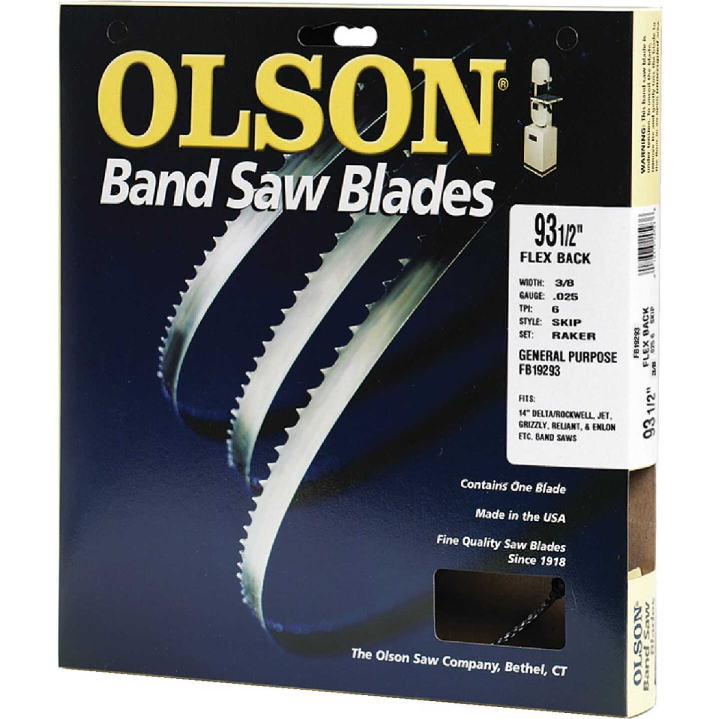 Olson 93-1/2 In. x 3/8 In. 4 TPI Skip Flex Back Band Saw Blade Image 1