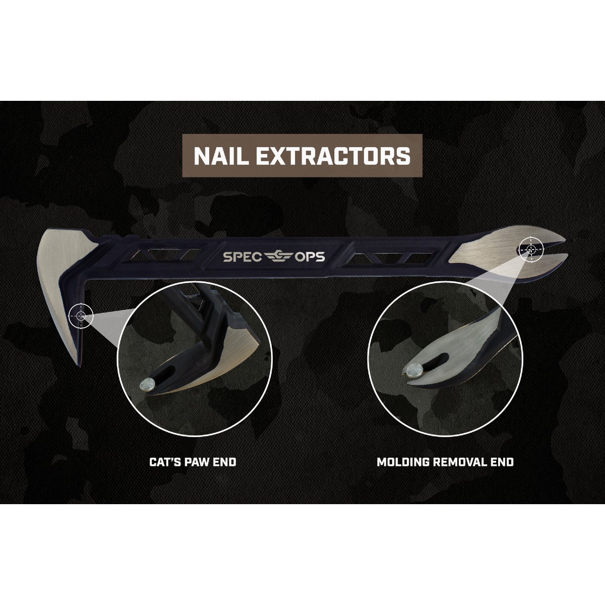 Spec Ops 10 In. High-Carbon Steel Nail Puller Cats Paw Pry Bar Image 3