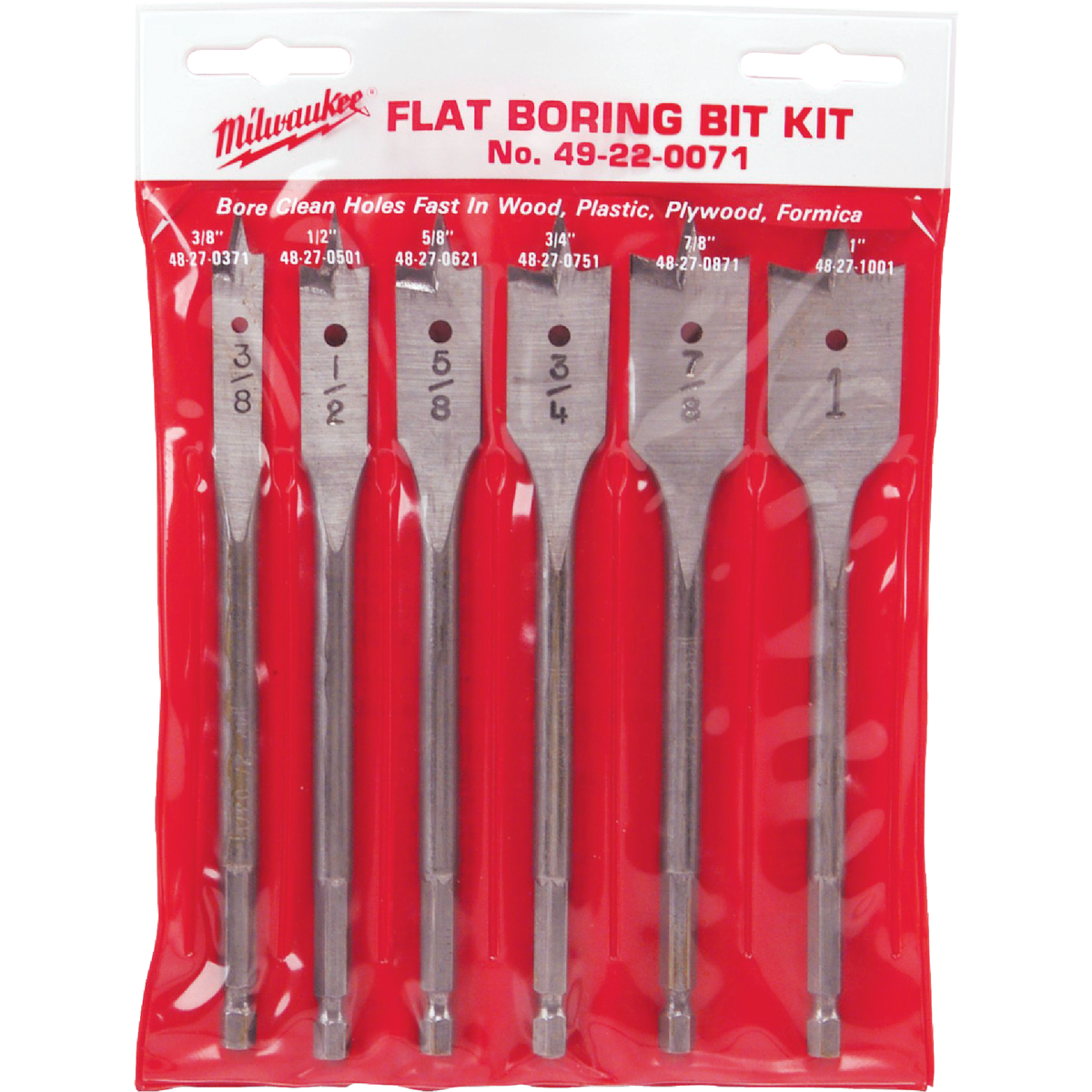 Milwaukee 6-Piece Universal Spade Bit Set Image 1