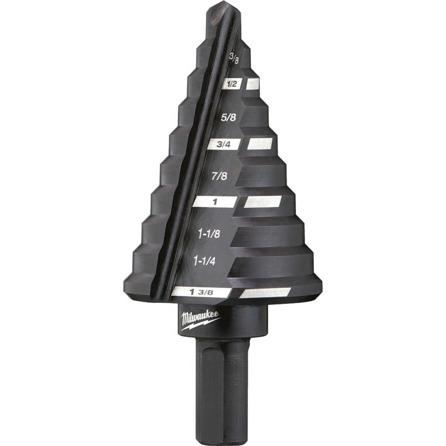Milwaukee 1/4 In. - 1-3/8 In. #5 Step Drill Bit, 10 Steps Image 1