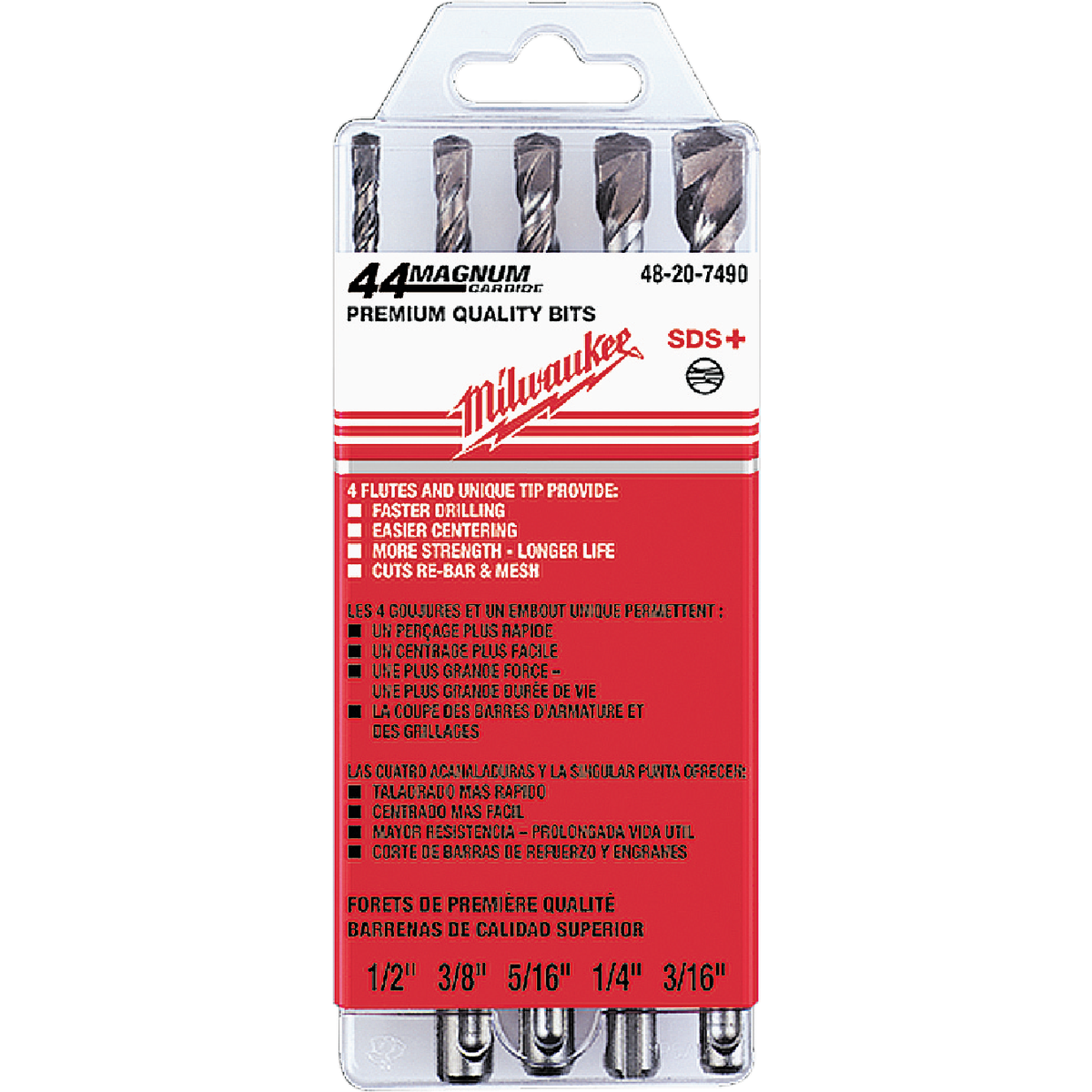 Milwaukee SDS-PLUS Rotary Hammer Drill Bit Set (5-Pieces) Image 2