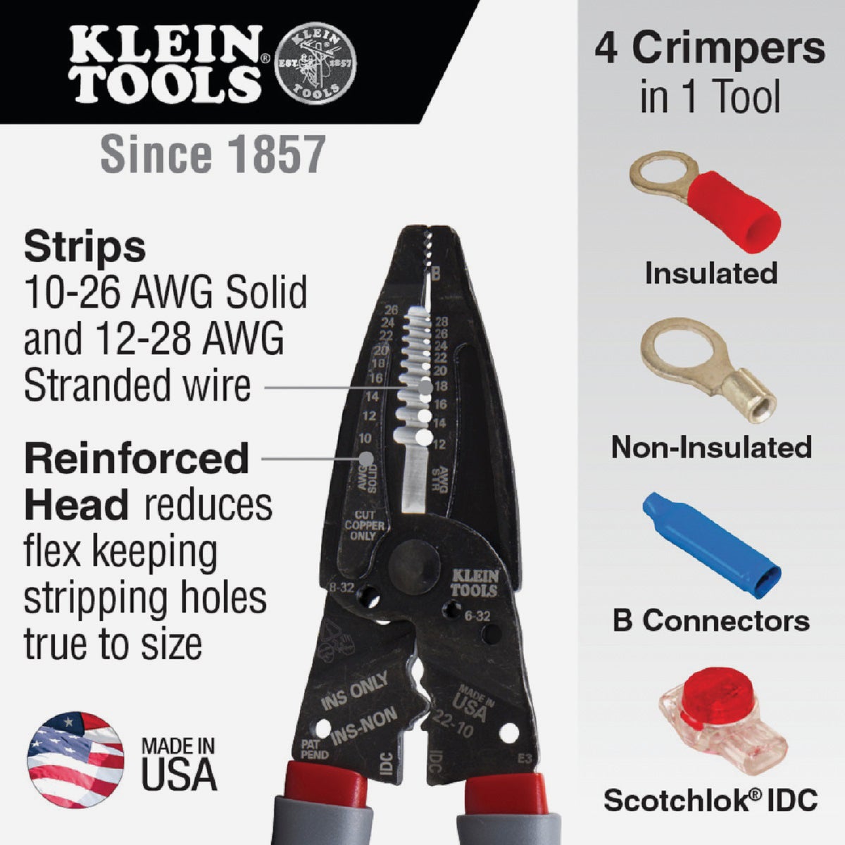 Klein-Kurve 7-3/4 In. Wire Stripper/Crimper Multi-Tool Image 2