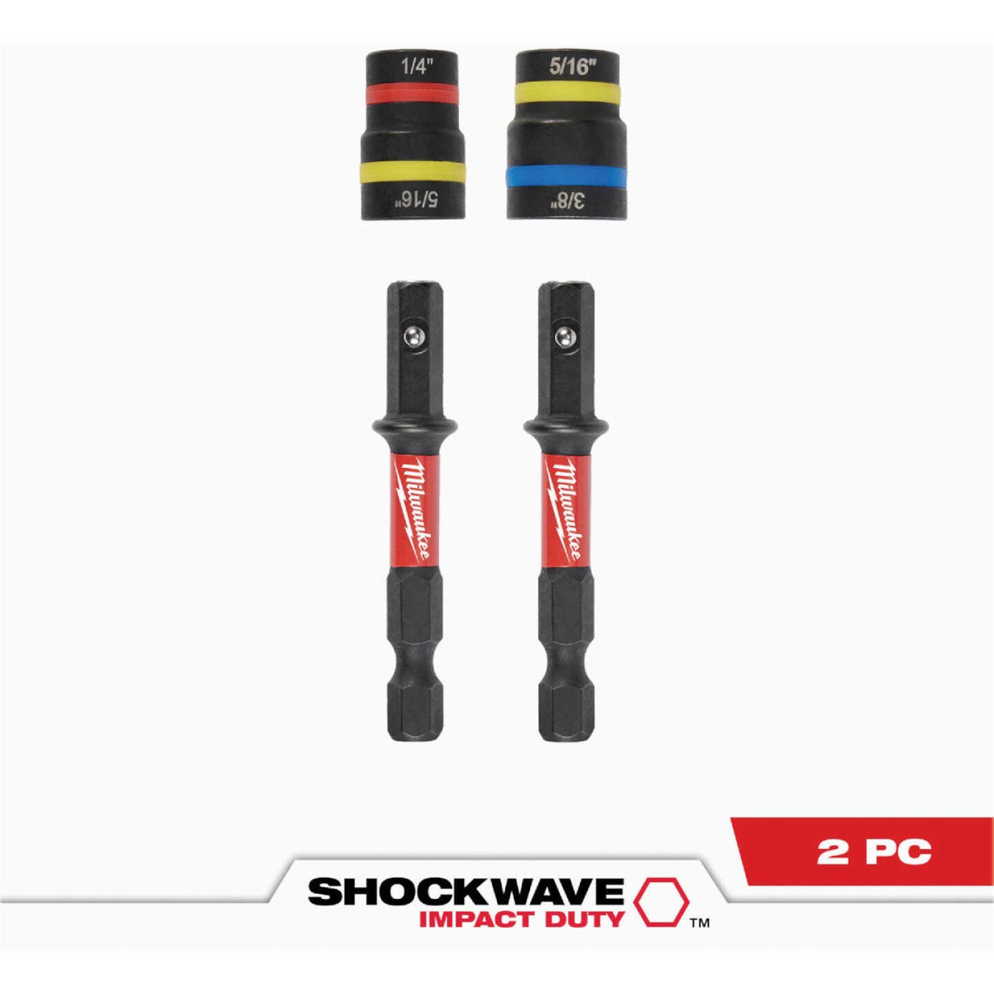 Milwaukee SHOCKWAVE QUIK-CLEAR 2-in-1 Magnetic Impact Nut Driver Set (2-Piece) Image 1