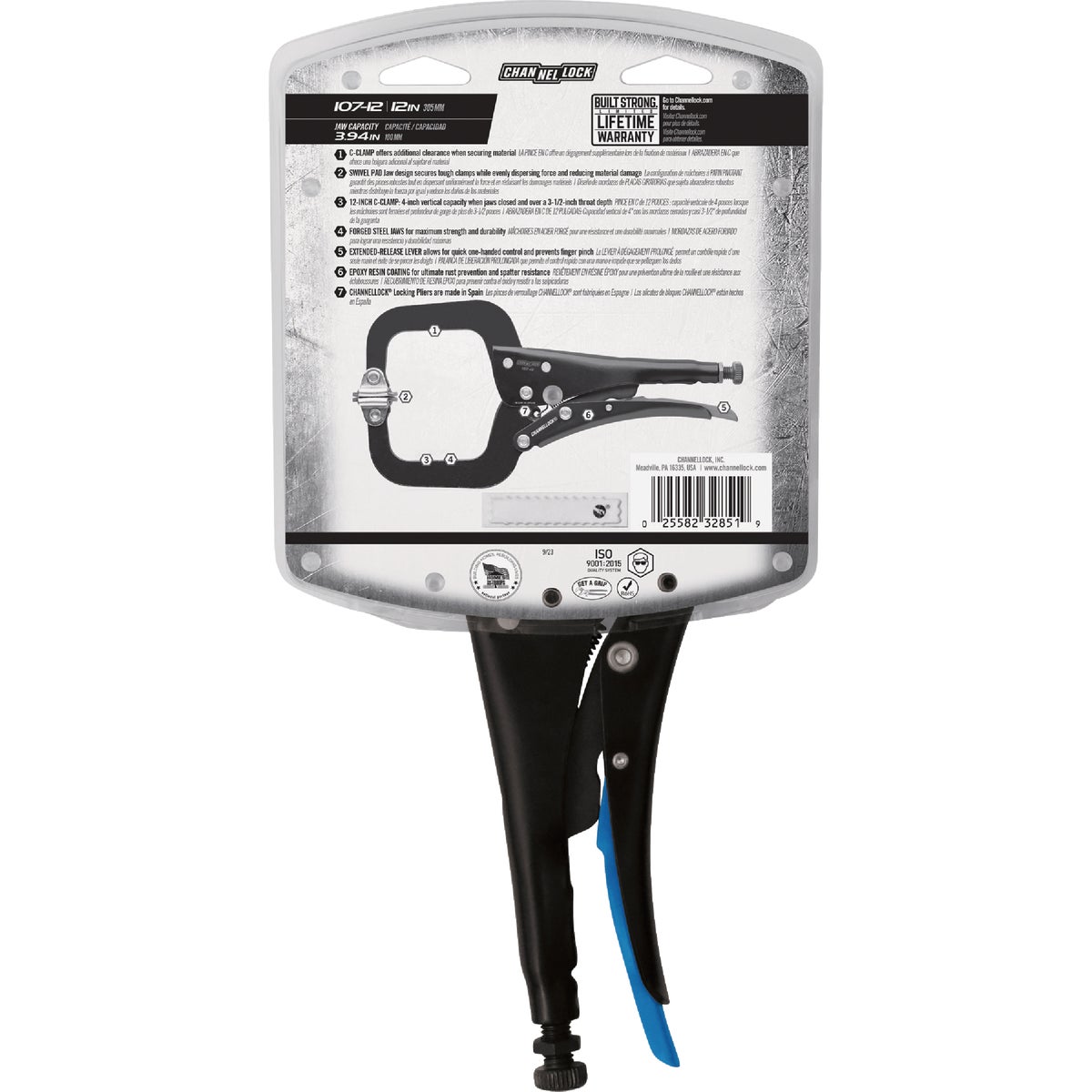 Channellock 12 In. C-Clamp Locking Pliers with Swivel Pads Image 4