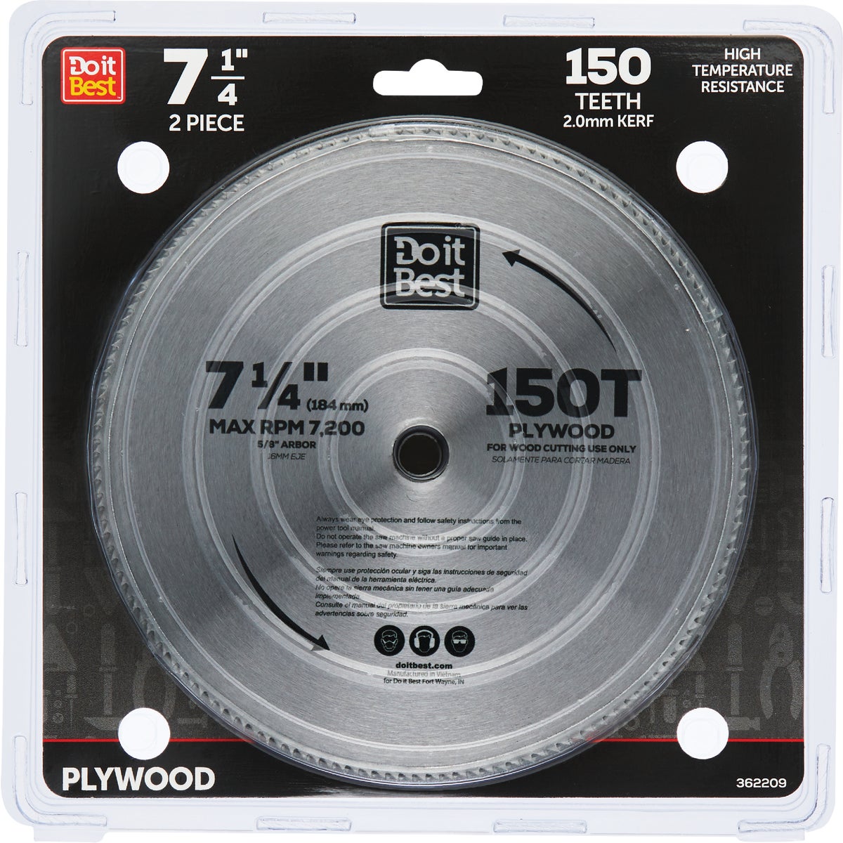 Do it Best 7-1/4 In. 150-Tooth Plywood Circular Saw Blade (2-Pack)