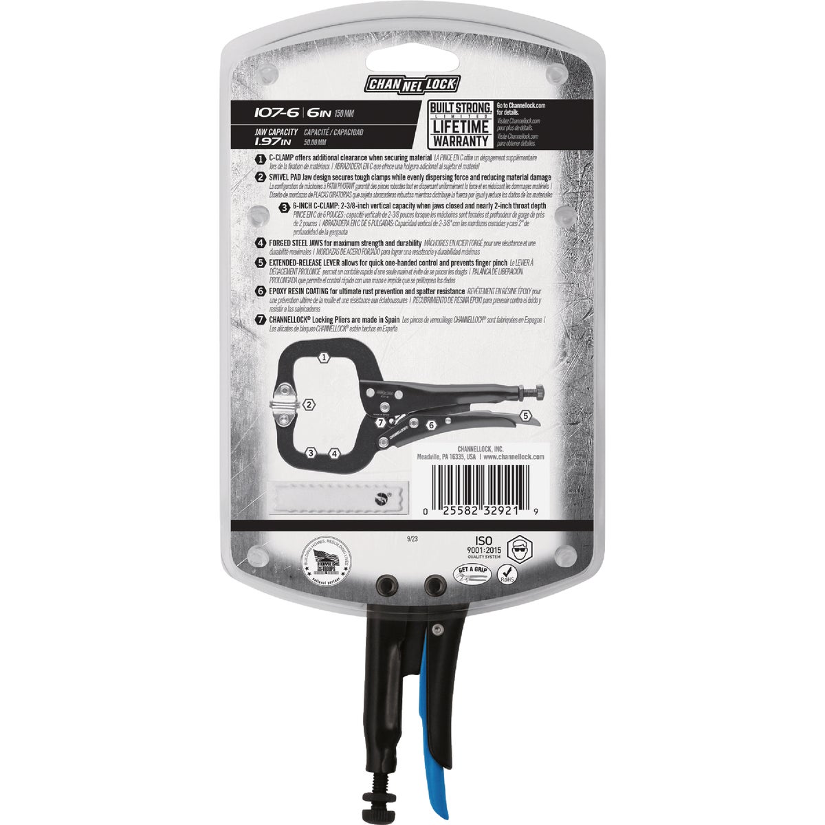 Channellock 6 In. C-Clamp Locking Pliers with Swivel Pads Image 4