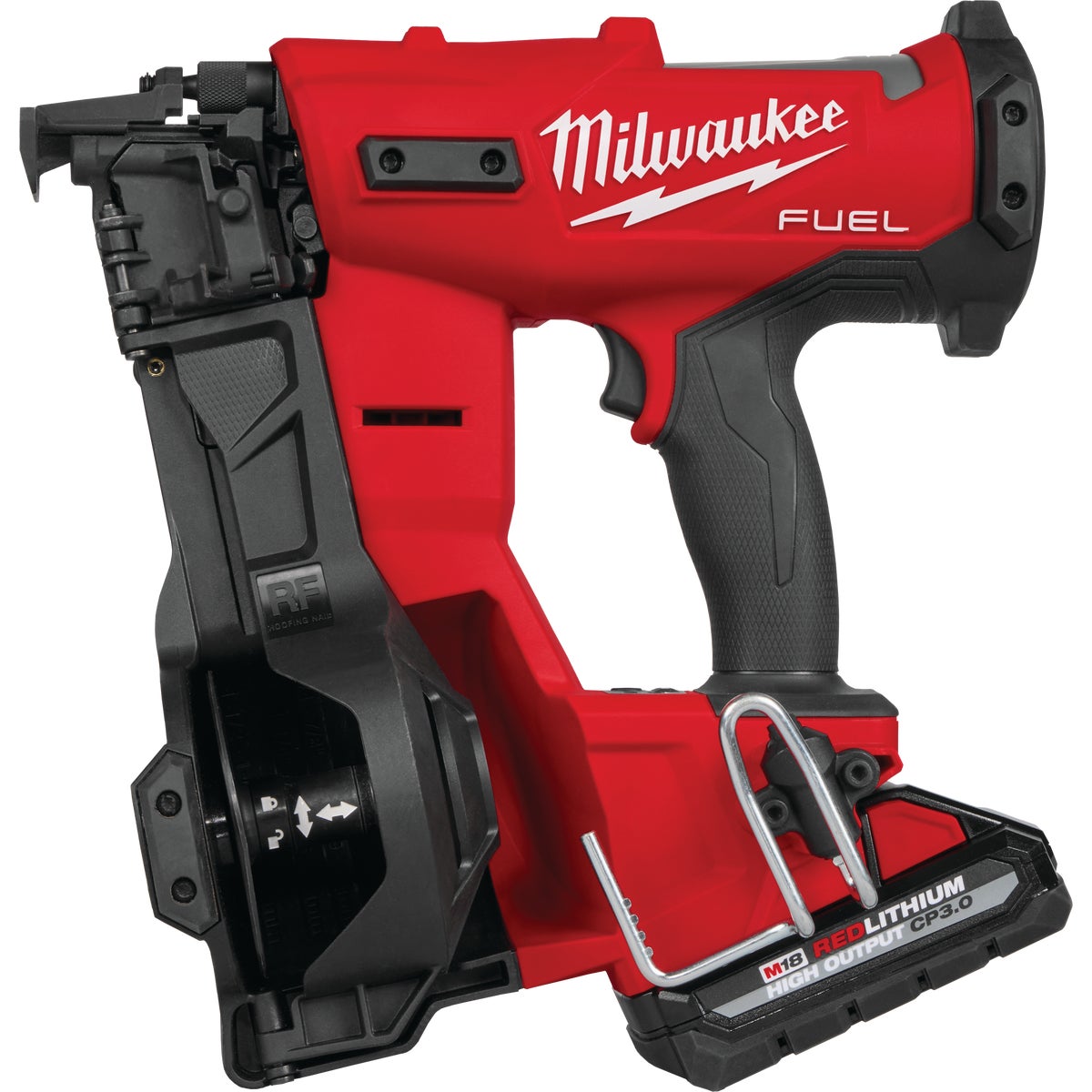 Milwaukee M18 FUEL Brushless Cordless Coil Roofing Nailer Kit with 3.0 Ah Battery & Charger Image 11