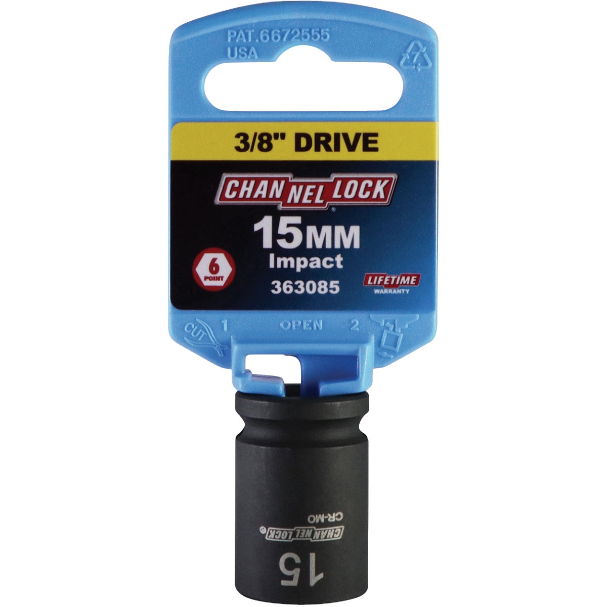 Channellock 3/8 In. Drive 15 mm 6-Point Shallow Metric Impact Socket Image 2