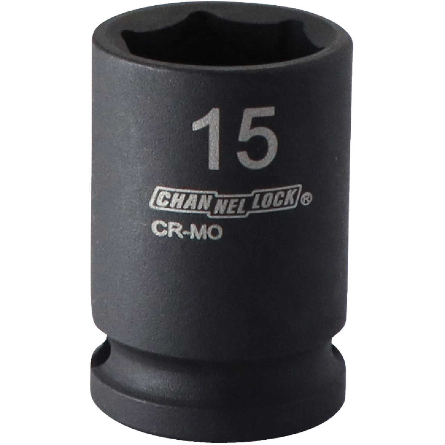 Channellock 3/8 In. Drive 15 mm 6-Point Shallow Metric Impact Socket Image 1