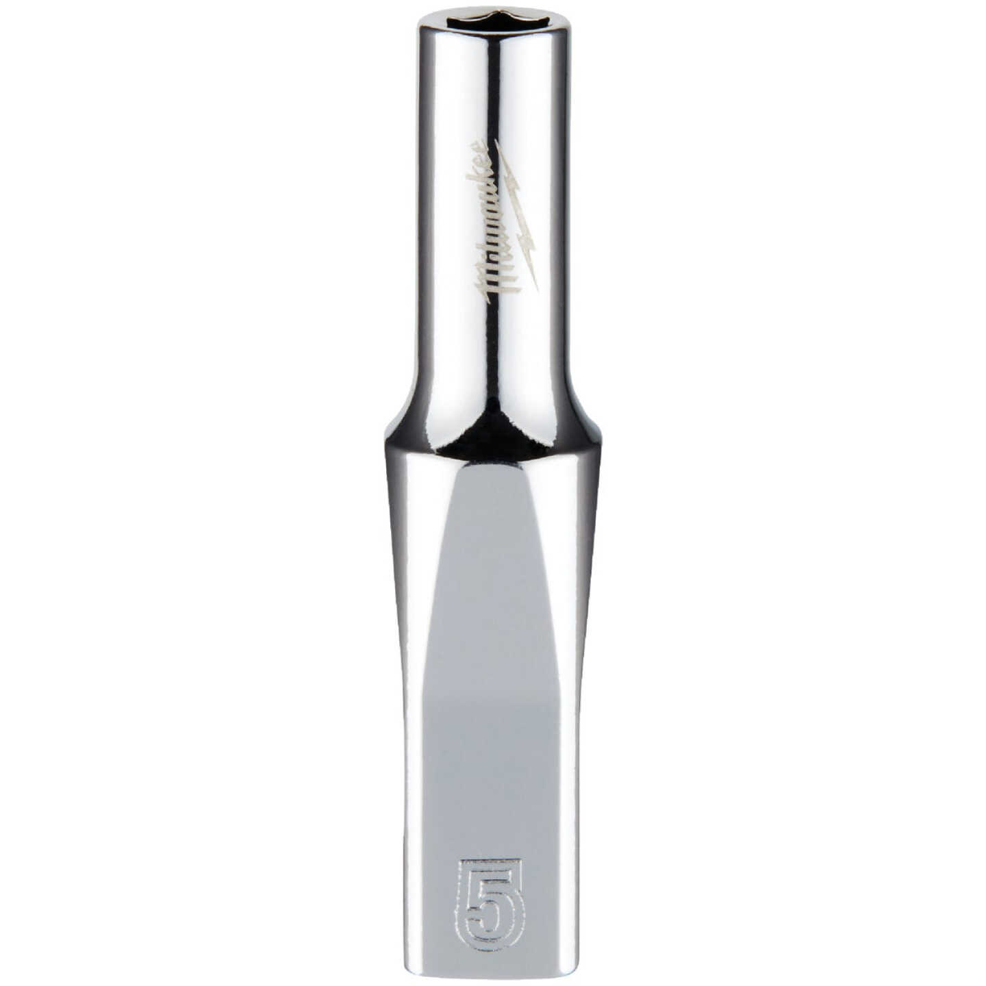 Milwaukee 1/4 In. Drive 5 mm 6-Point Deep Metric Socket with FOUR FLAT Sides Image 1