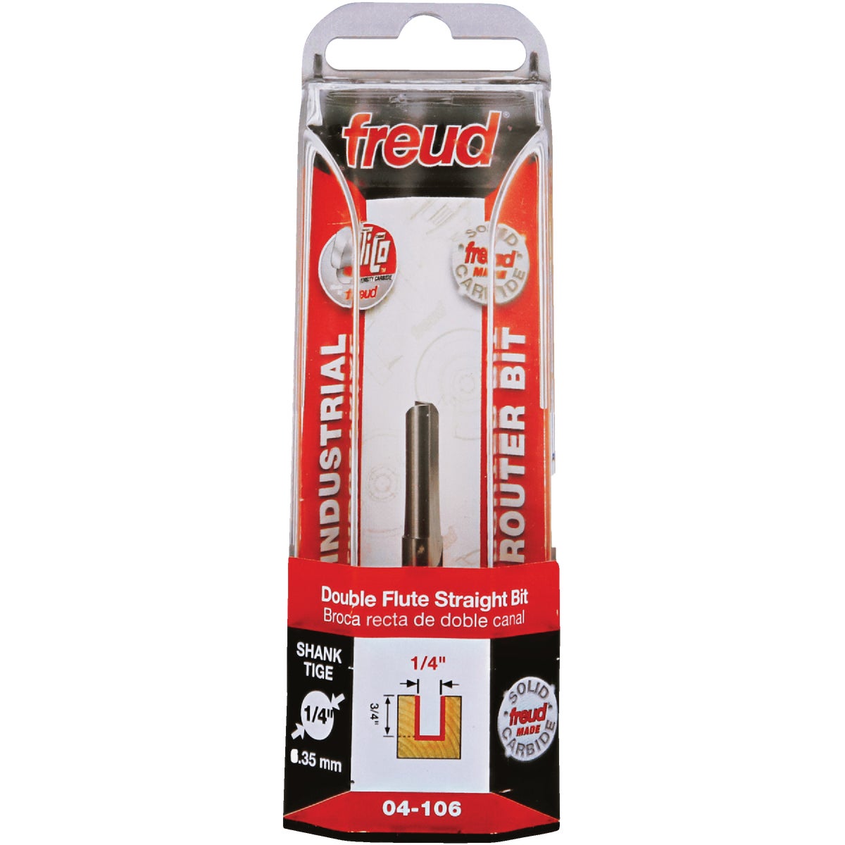 Freud 1/4 In. x 3/4 In. Double Flute Straight Router Bit