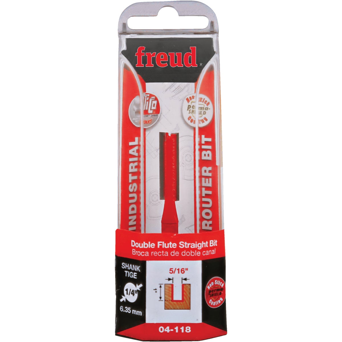 Freud 5/16 In. x 1 In. Double Flute Straight Router Bit