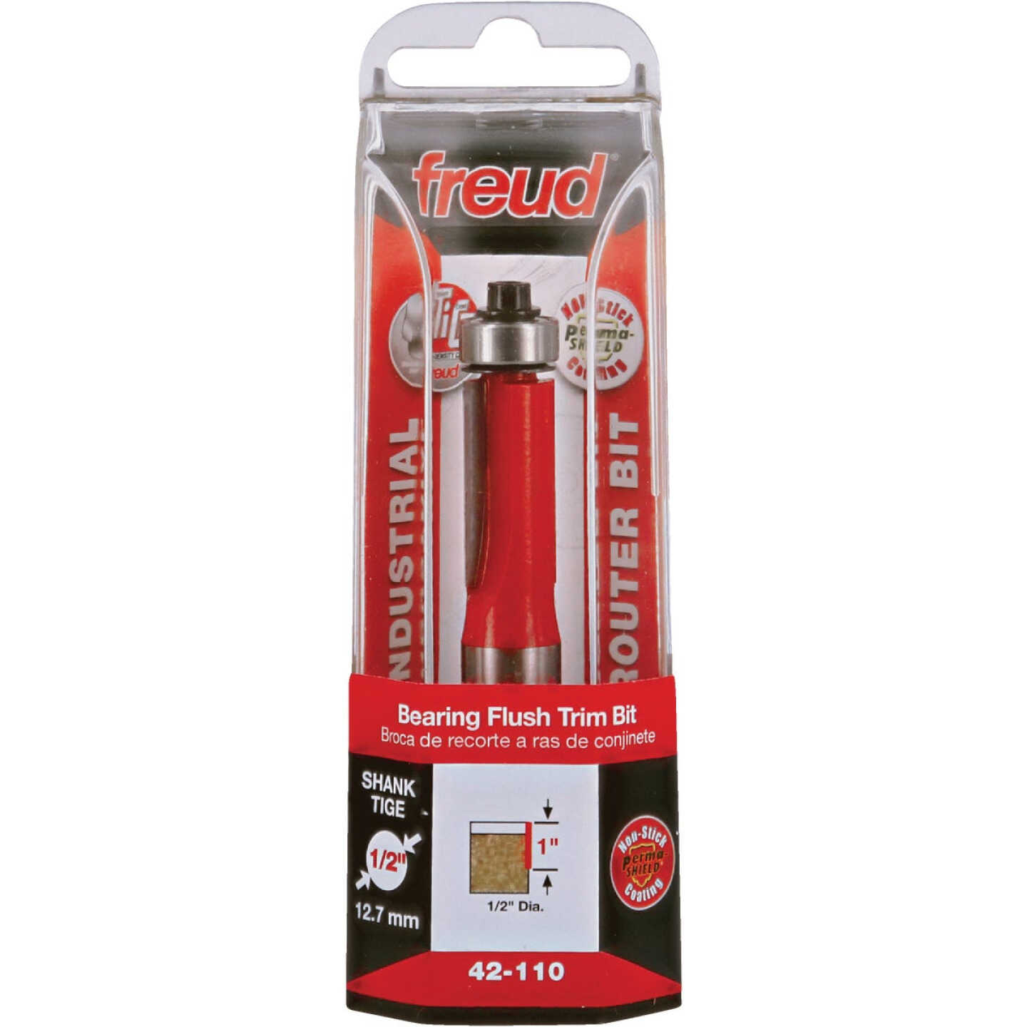 Freud 1/2 In. x 1 In. 2-Cutter Flush Trim Router Bit Image 1