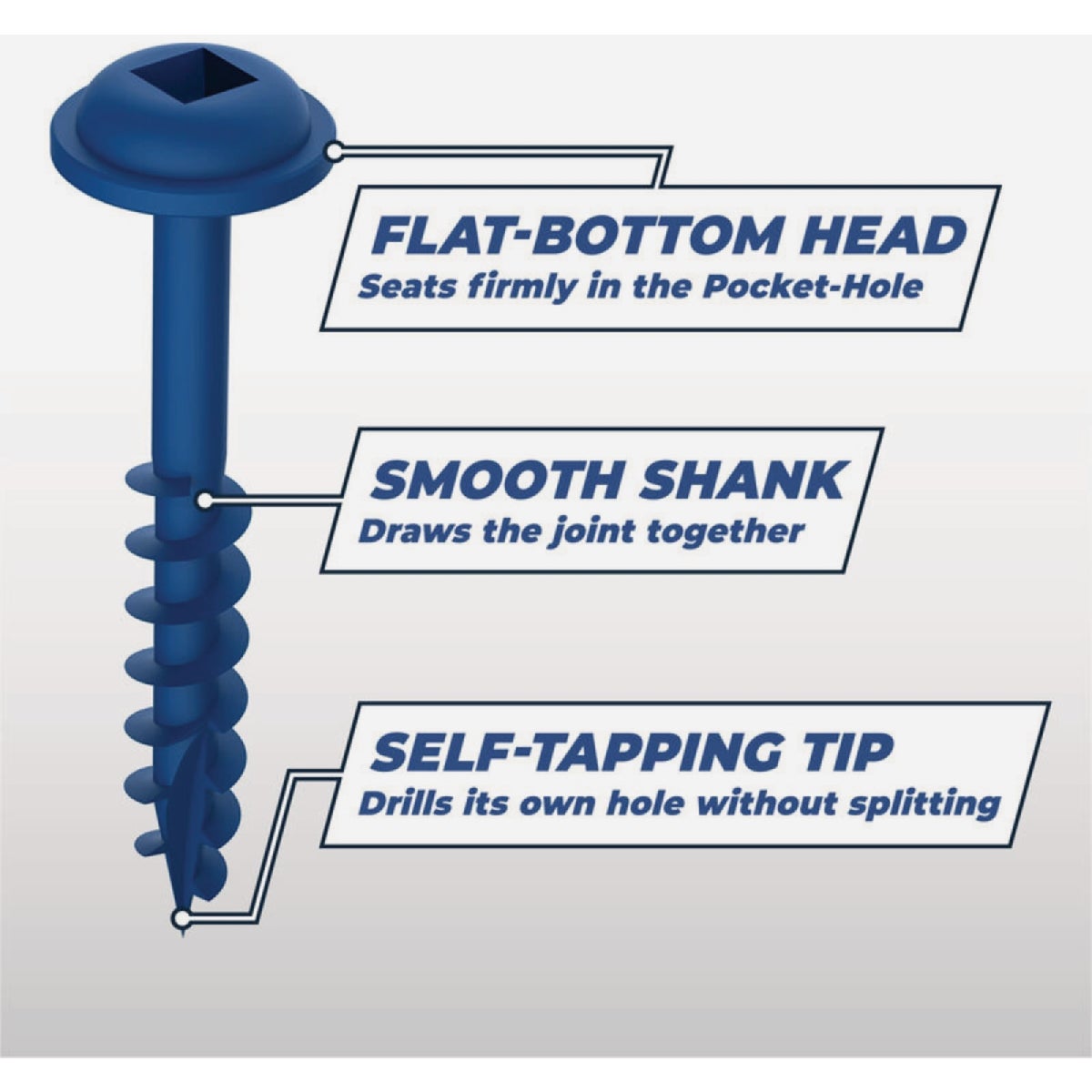 Kreg Blue-Kote #8 x 1-1/2 In. Square Coarse Thread Maxi-Loc Head Pocket-Hole Screw (100 Ct.) Image 3