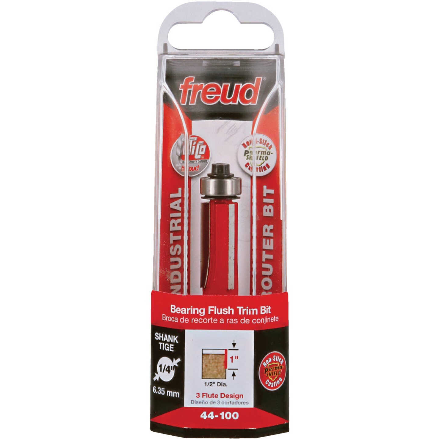 Freud 1/2 In. x 1 In. 3-Cutter Flush Trim Router Bit Image 1