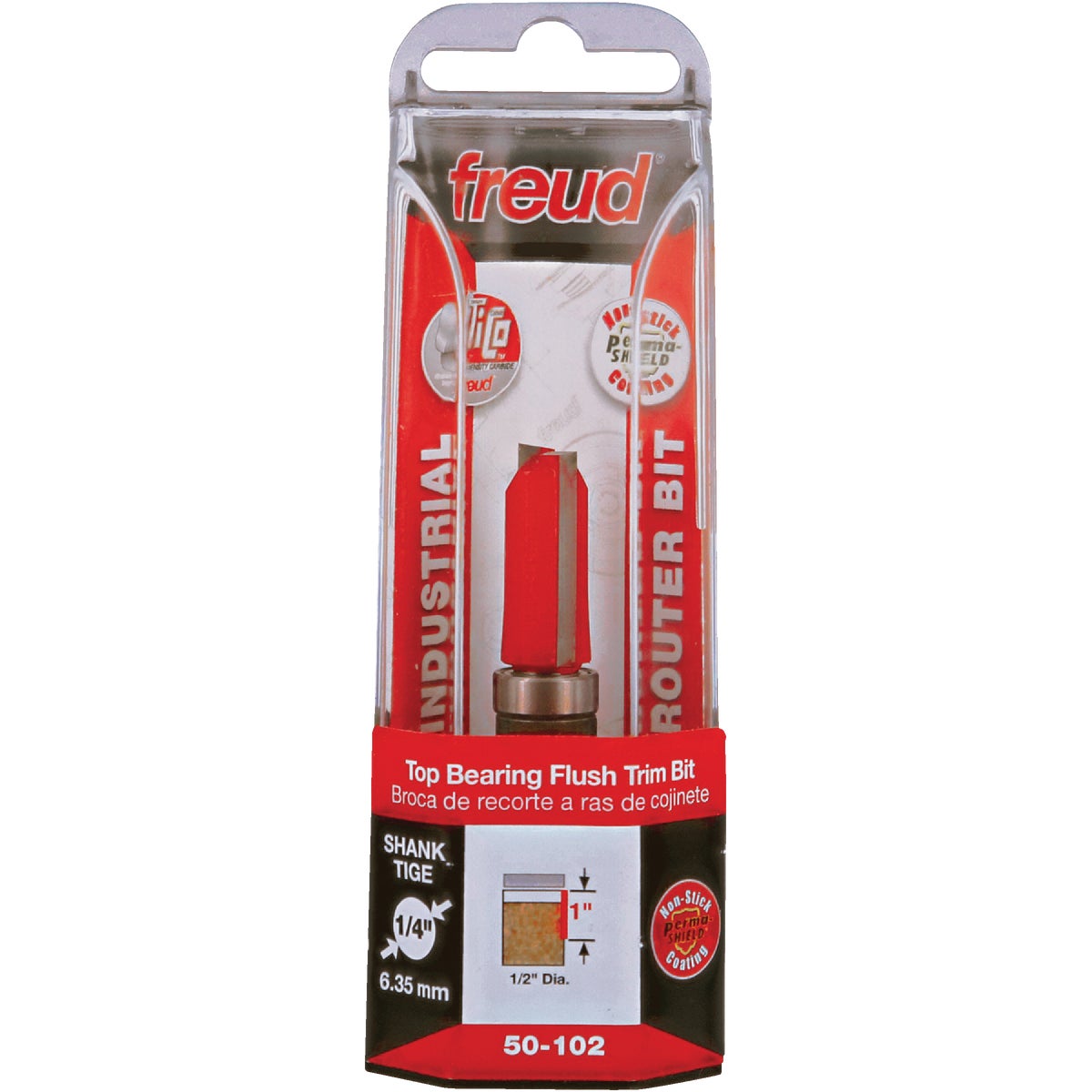 Freud 1/2 In. x 1 In. Top Bearing Flush Trim Router Bit with 1/4 In. Shank