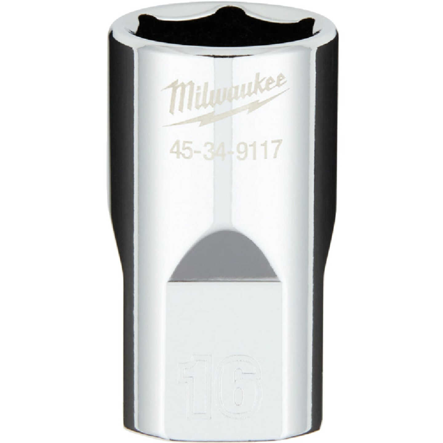 Milwaukee 1/2 In. Drive 16 mm 6-Point Shallow Metric Socket with FOUR FLAT Sides Image 1