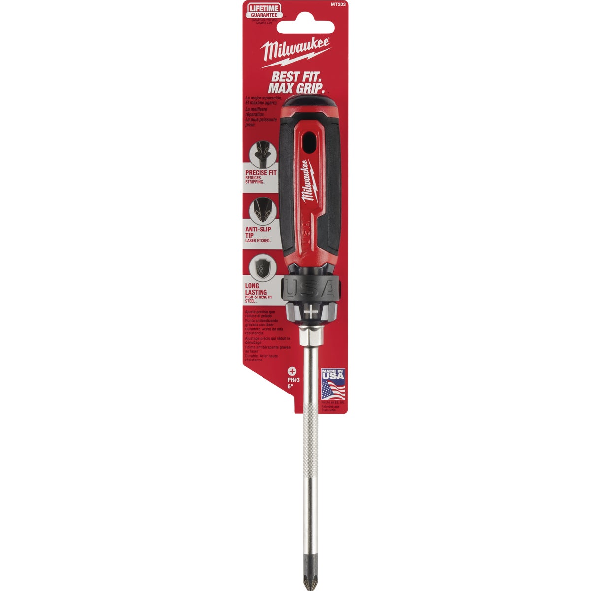 Milwaukee #3 x 6 In. Phillips Screwdriver with Cushion Grip Image 7