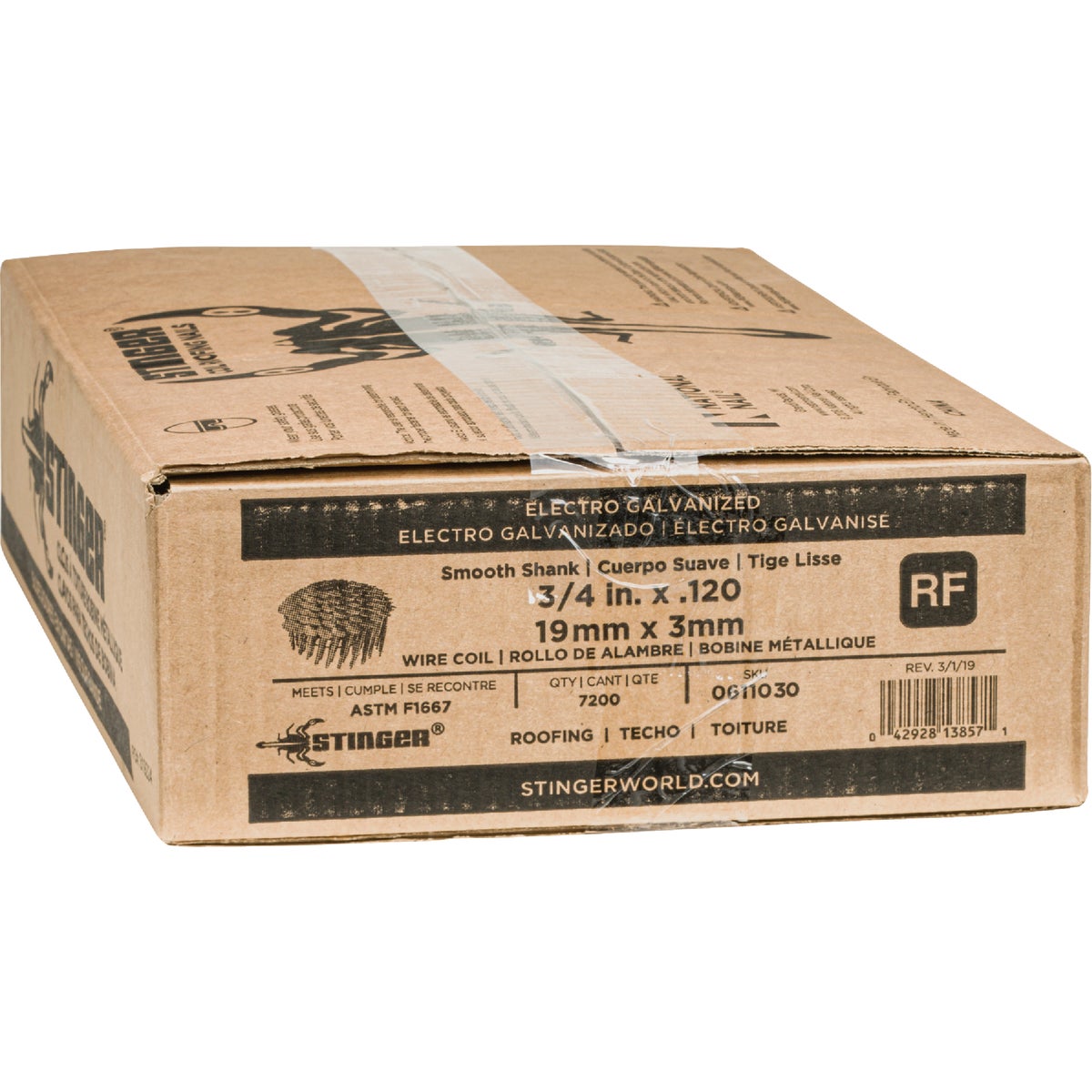 Stinger 3/4 In. x 0.120 In. 15 Degree Wire Weld Electro Galvanized Coil Roofing Nail (7200 Ct.) Image 2