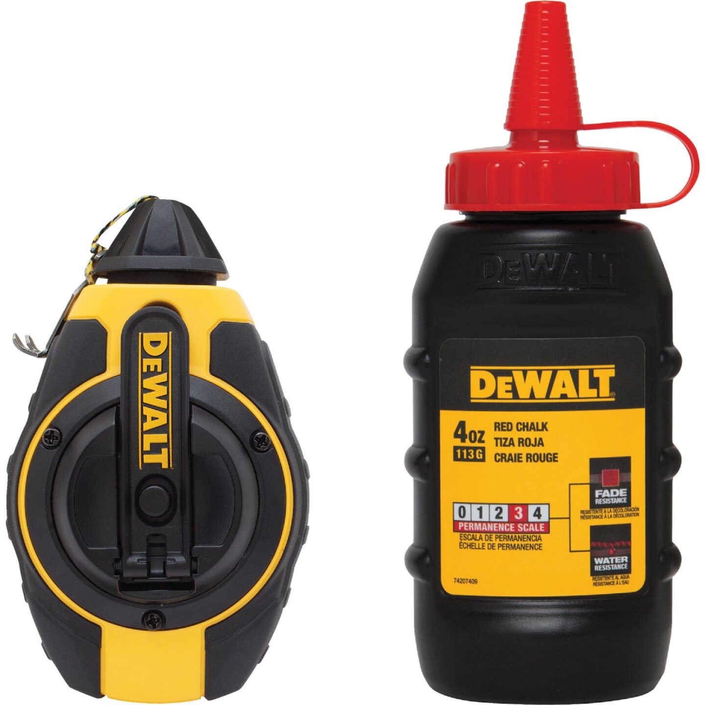 DEWALT ToughSeries 100 Ft. Chalk Line Reel and Chalk, Red Image 1