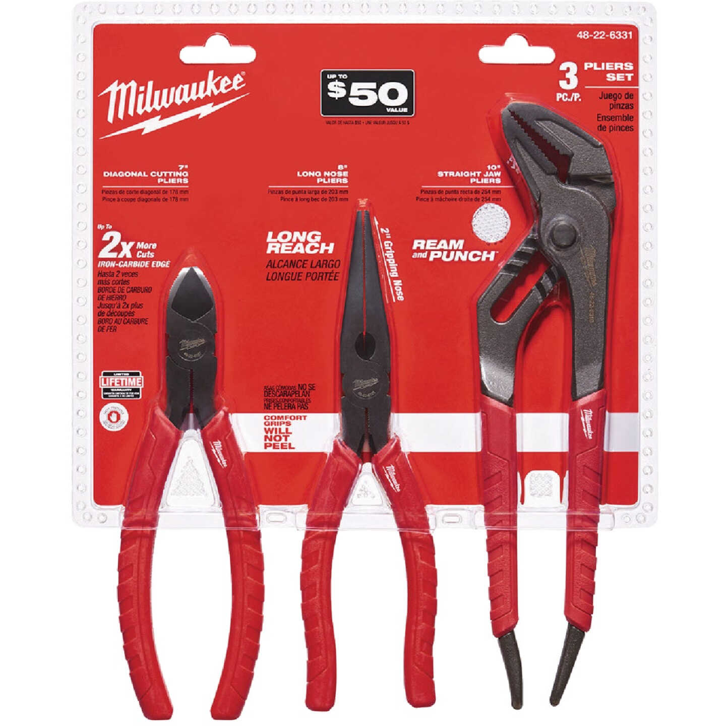 Milwaukee Comfort Grip Plier Set (3-Piece) Image 1
