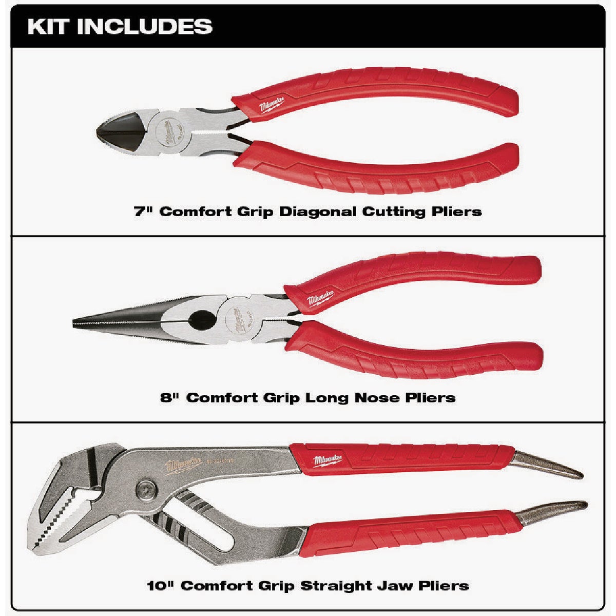 Milwaukee Comfort Grip Plier Set (3-Piece) Image 2