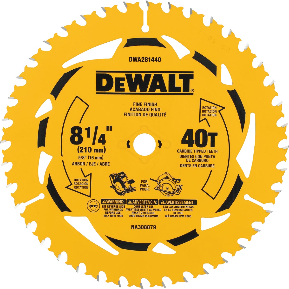 DEWALT 8-1/4 In. 40-Tooth Circular Saw Blade Image 1