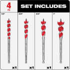 Milwaukee SPEED FEED 4-Piece Auger Bit Set Image 2