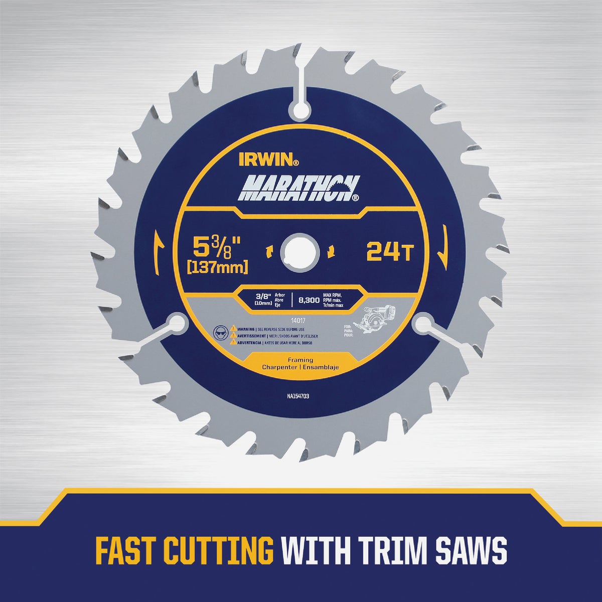 Irwin Marathon 5-3/8 In. 24-Tooth Framing/Ripping Circular Saw Blade Image 3