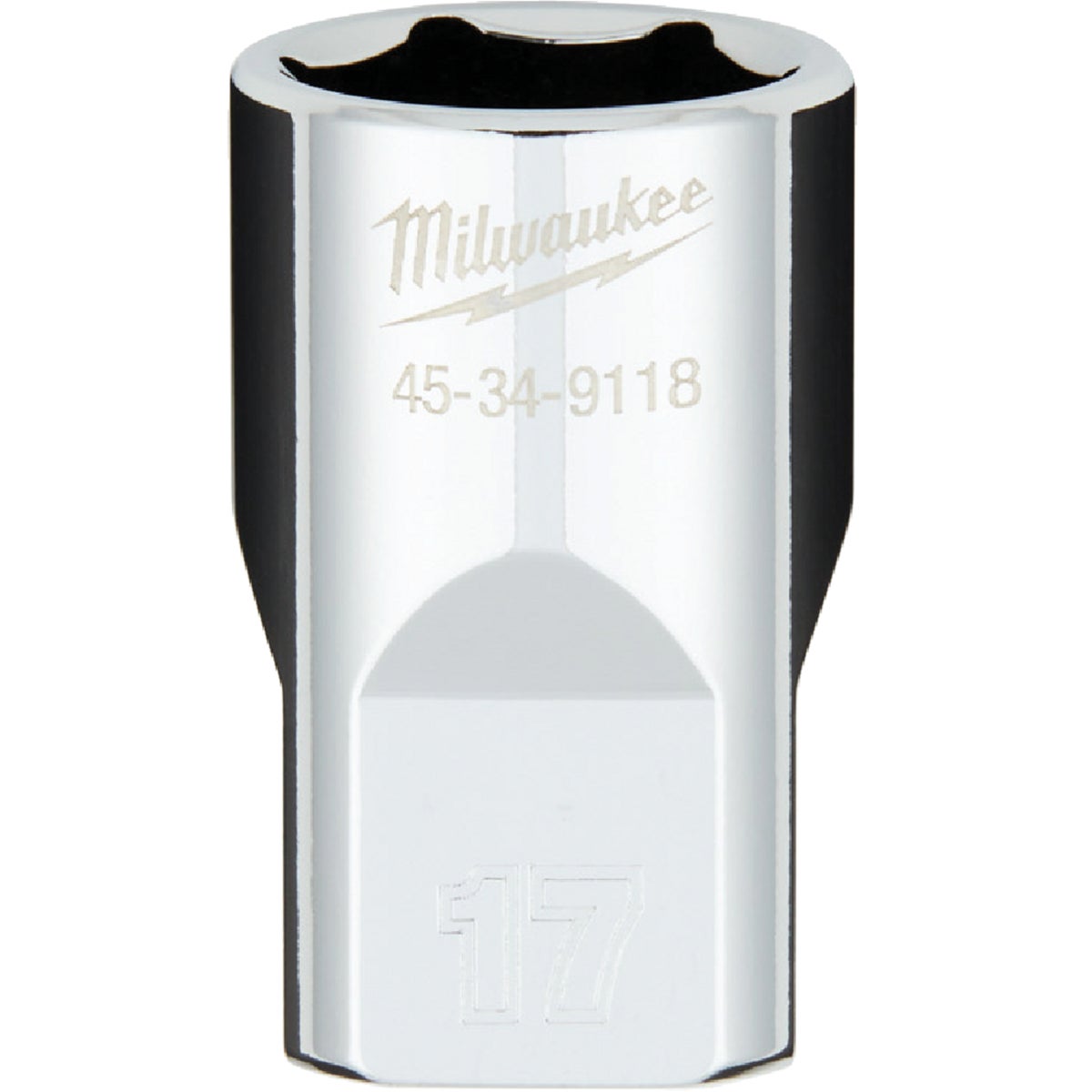 Milwaukee 1/2 In. Drive 17 mm 6-Point Shallow Metric Socket with FOUR FLAT Sides