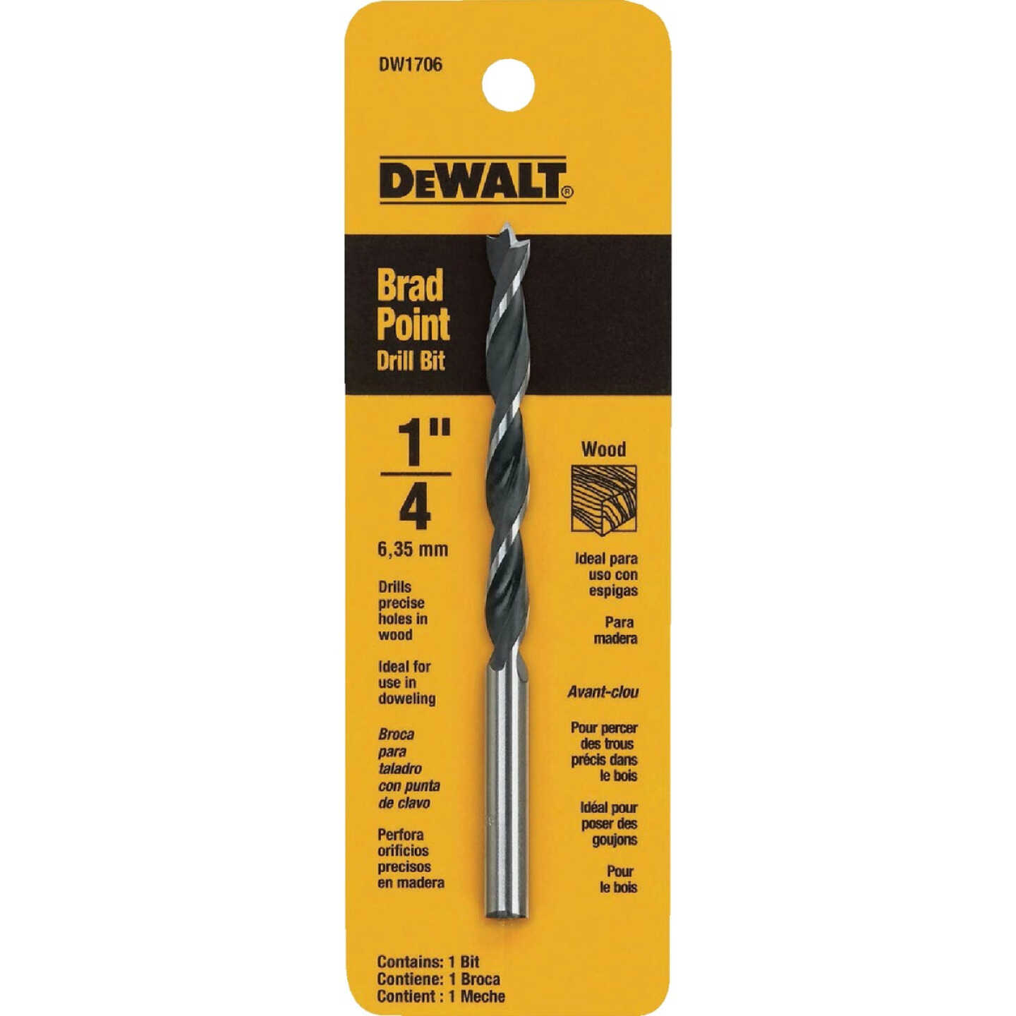 DEWALT 1/4 In. Brad Point Drill Bit Image 2