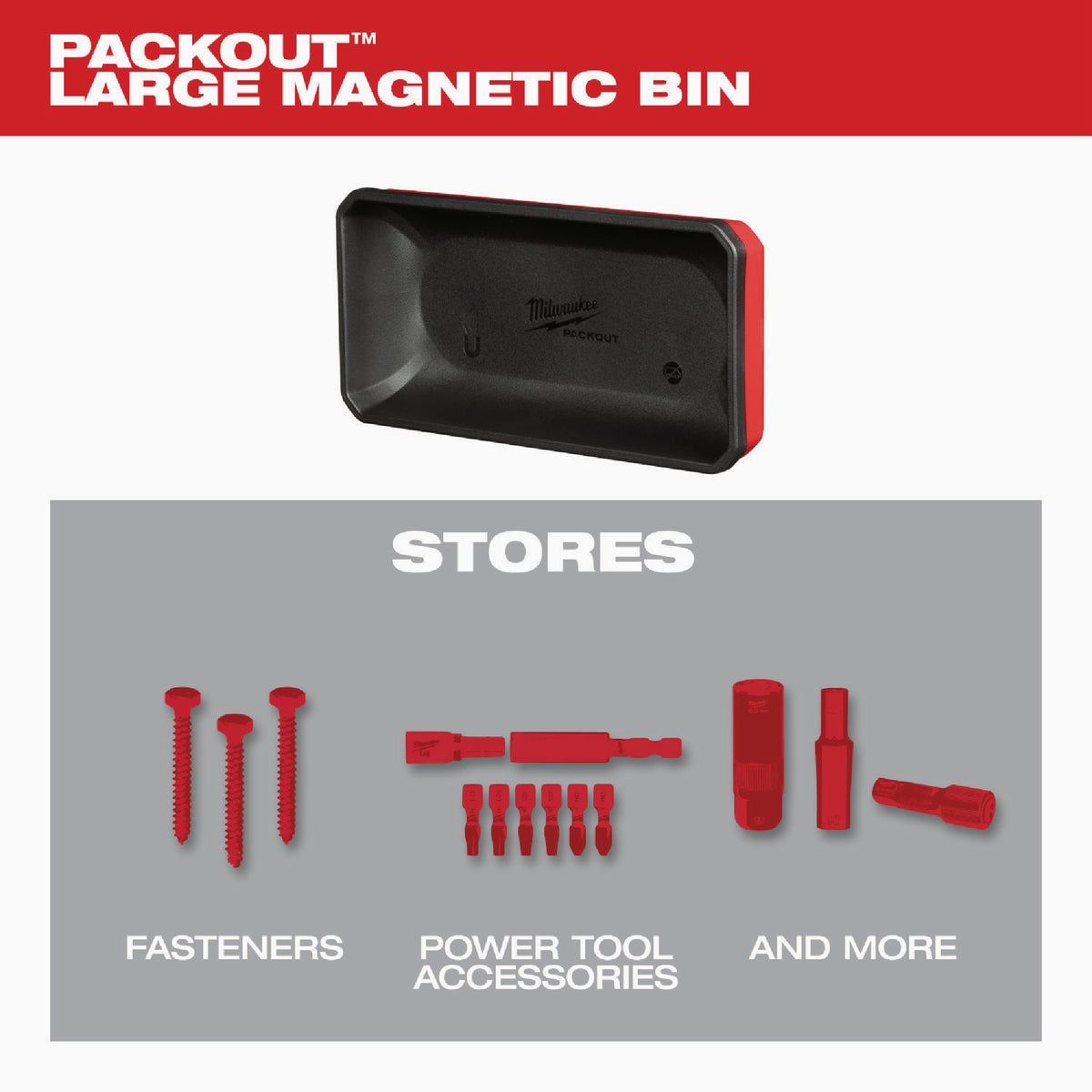 Milwaukee PACKOUT Large Magnetic Bin Image 3