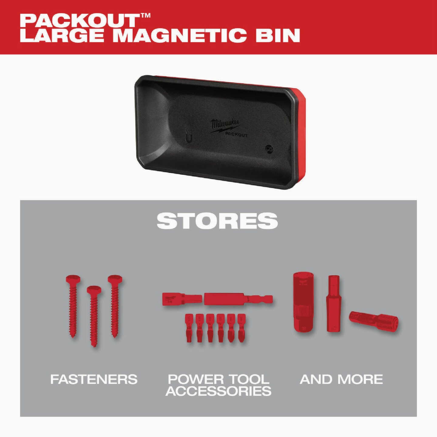 Milwaukee PACKOUT Large Magnetic Bin Image 3